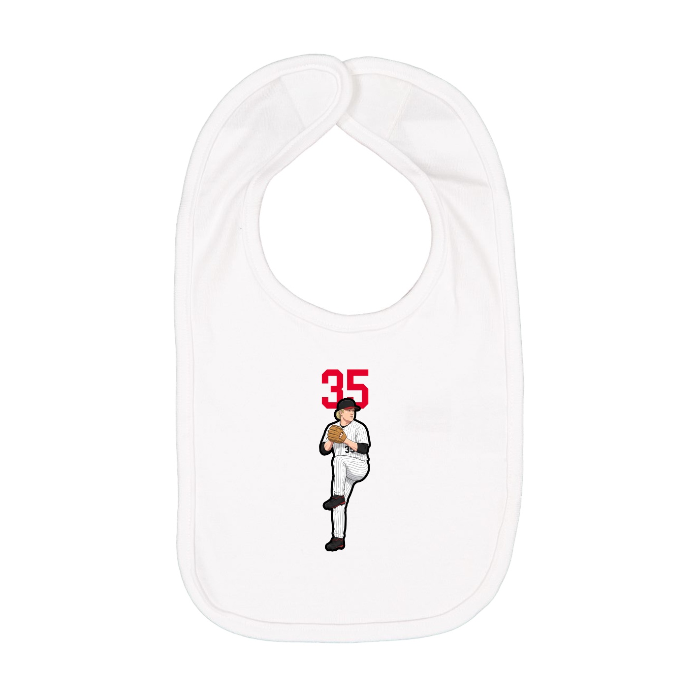 Infant Bib — Number Top in White