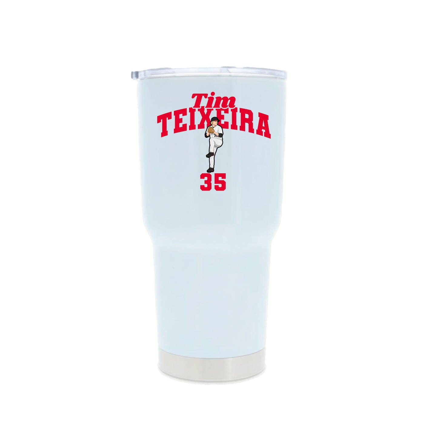 30oz Stainless Steel Tumbler — Signature Arch in White