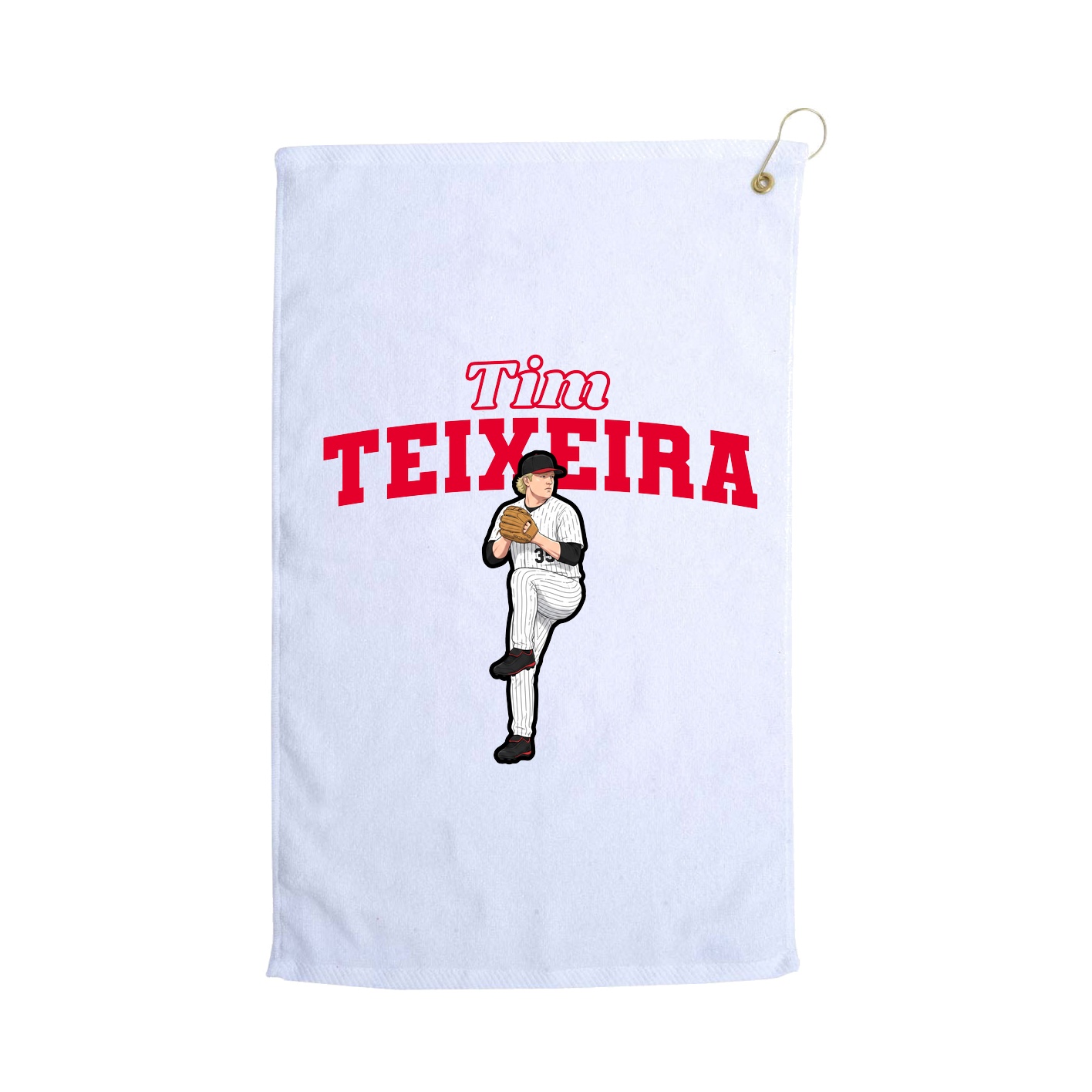 Golf Towel — Name Arch in White