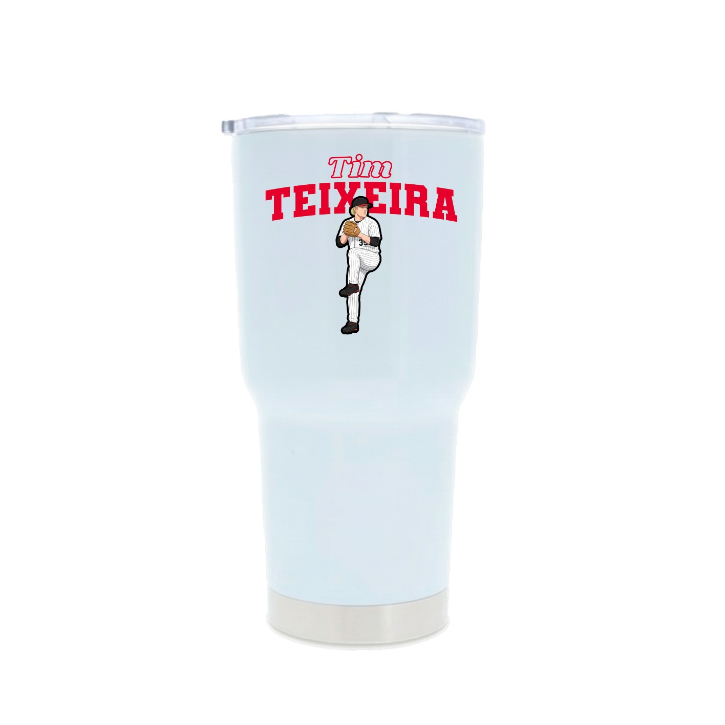 30oz Stainless Steel Tumbler — Name Arch in White
