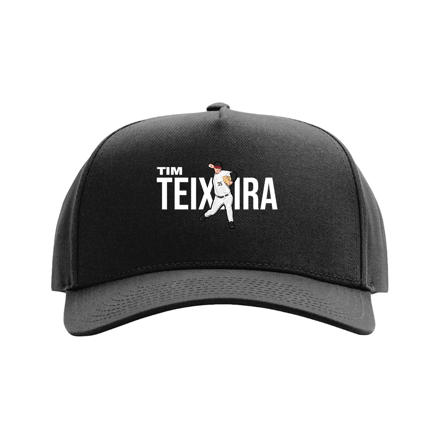 Full Fabric Five-Panel Champ Cap — Player Name in Black