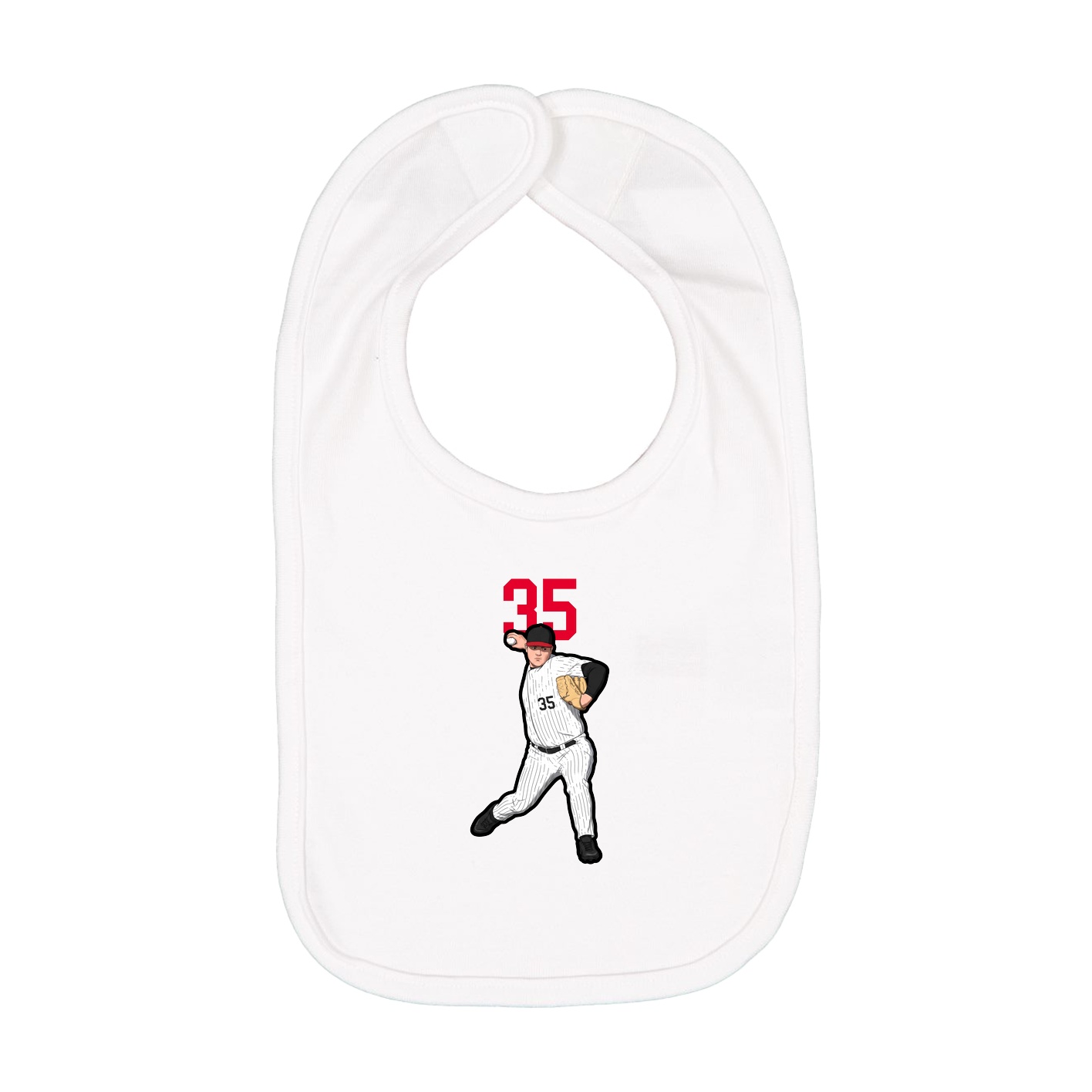 Infant Bib — Number Top in White