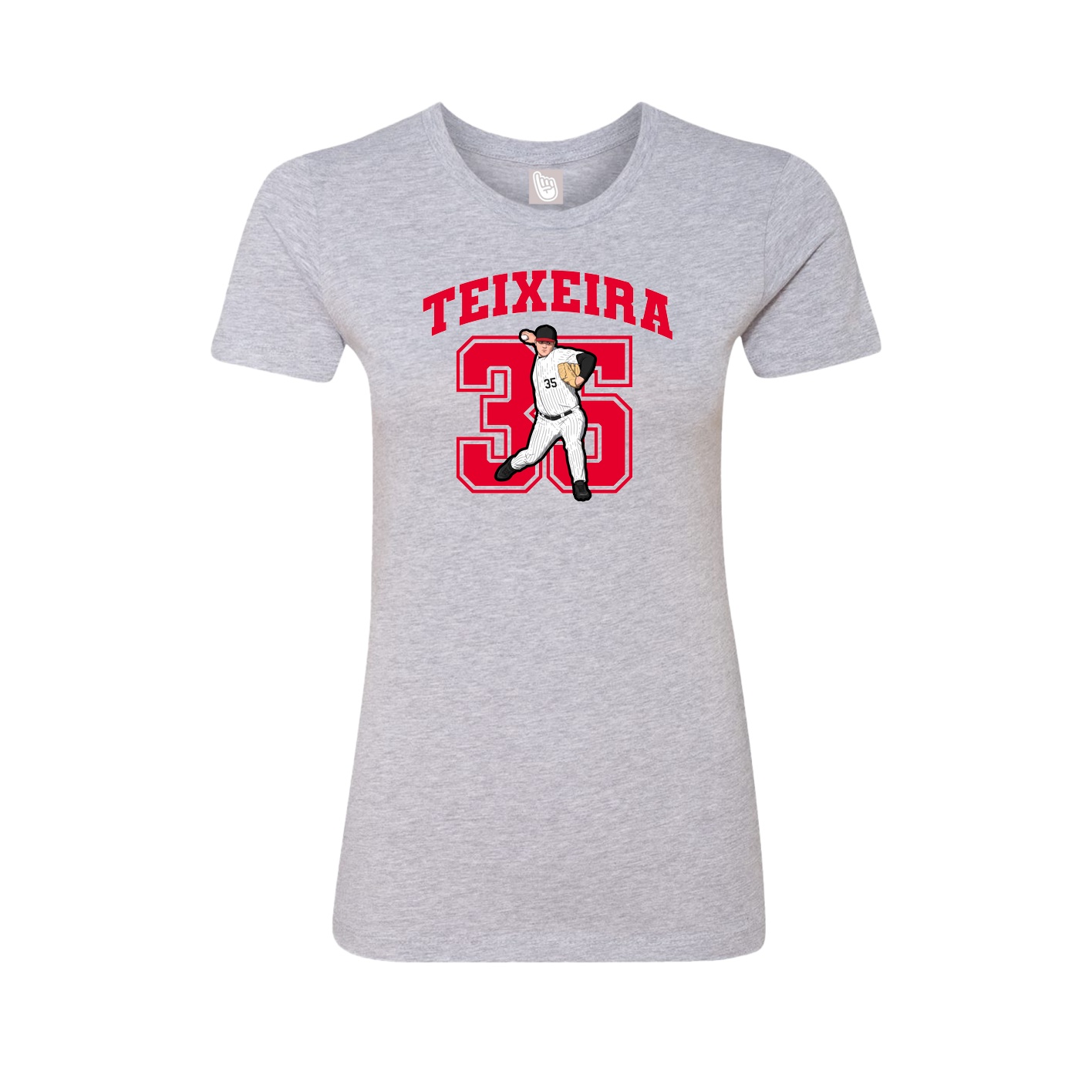 Fitted Women's Tee — Number in Grey