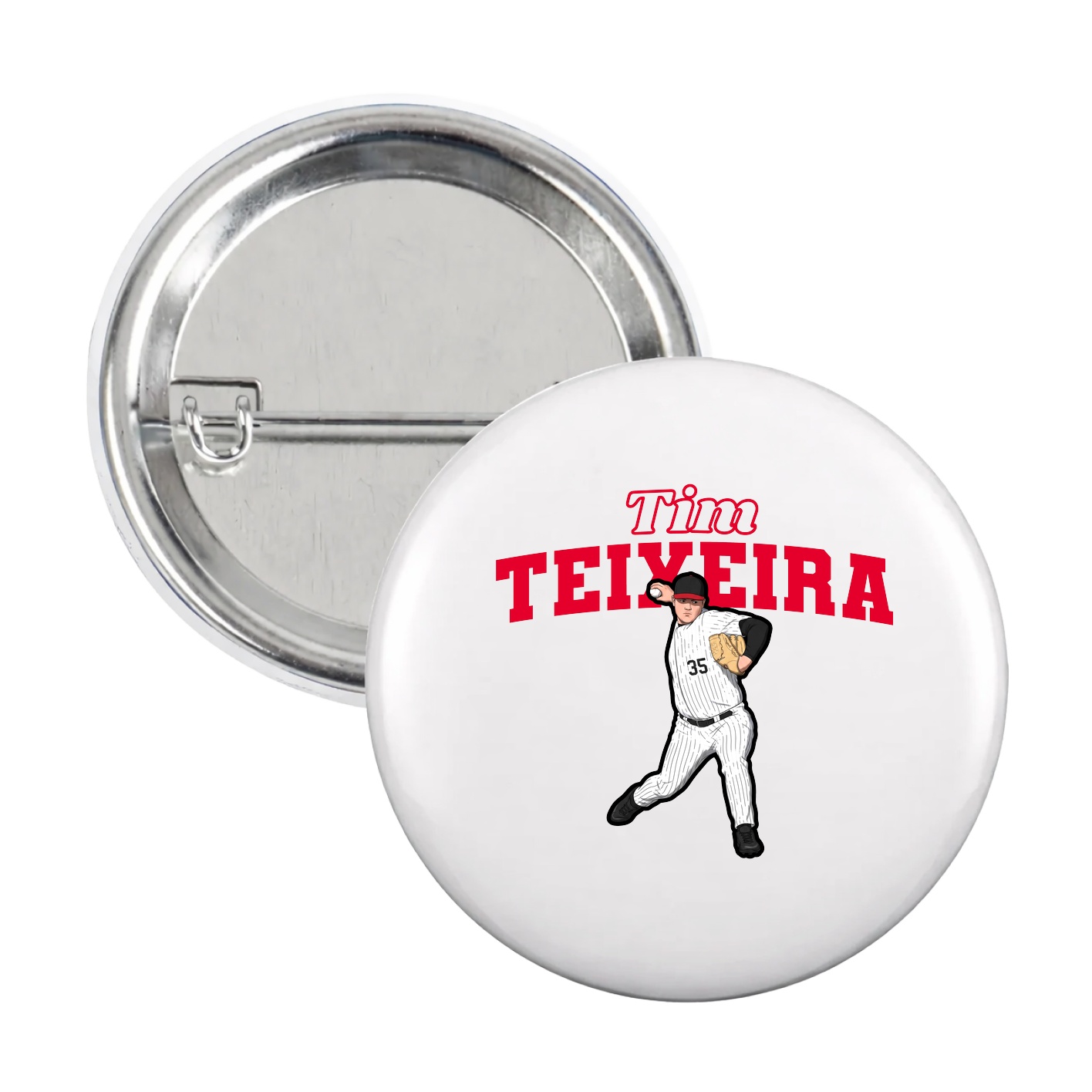 Game Day Button — Name Arch in White