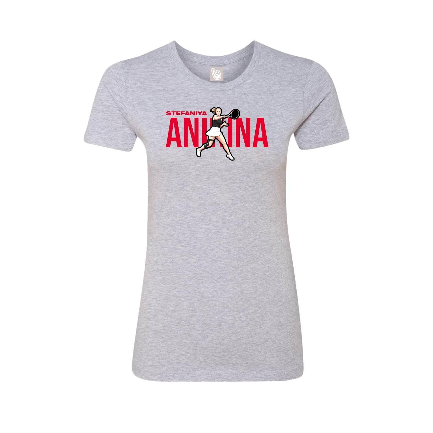 Fitted Women's Tee — Player Name in Grey