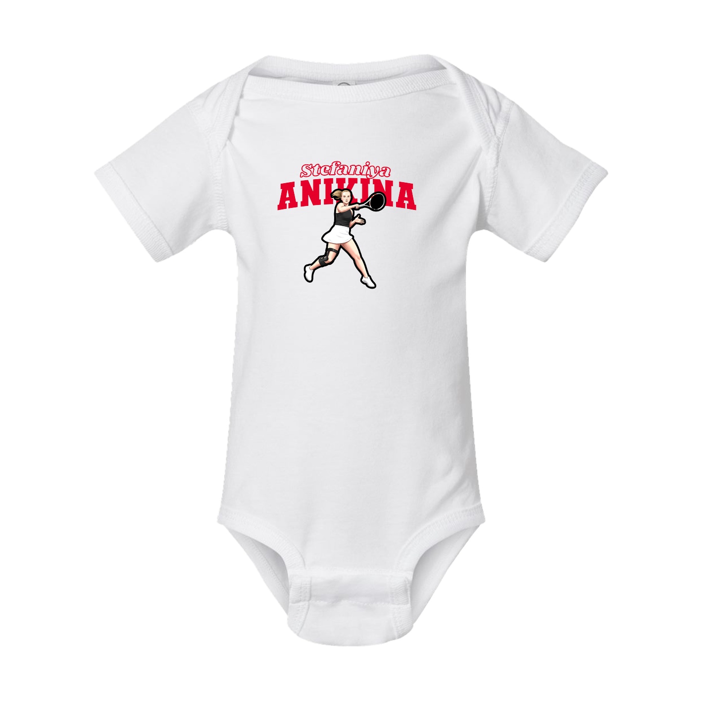 Baby Onesie — Name Arch in White