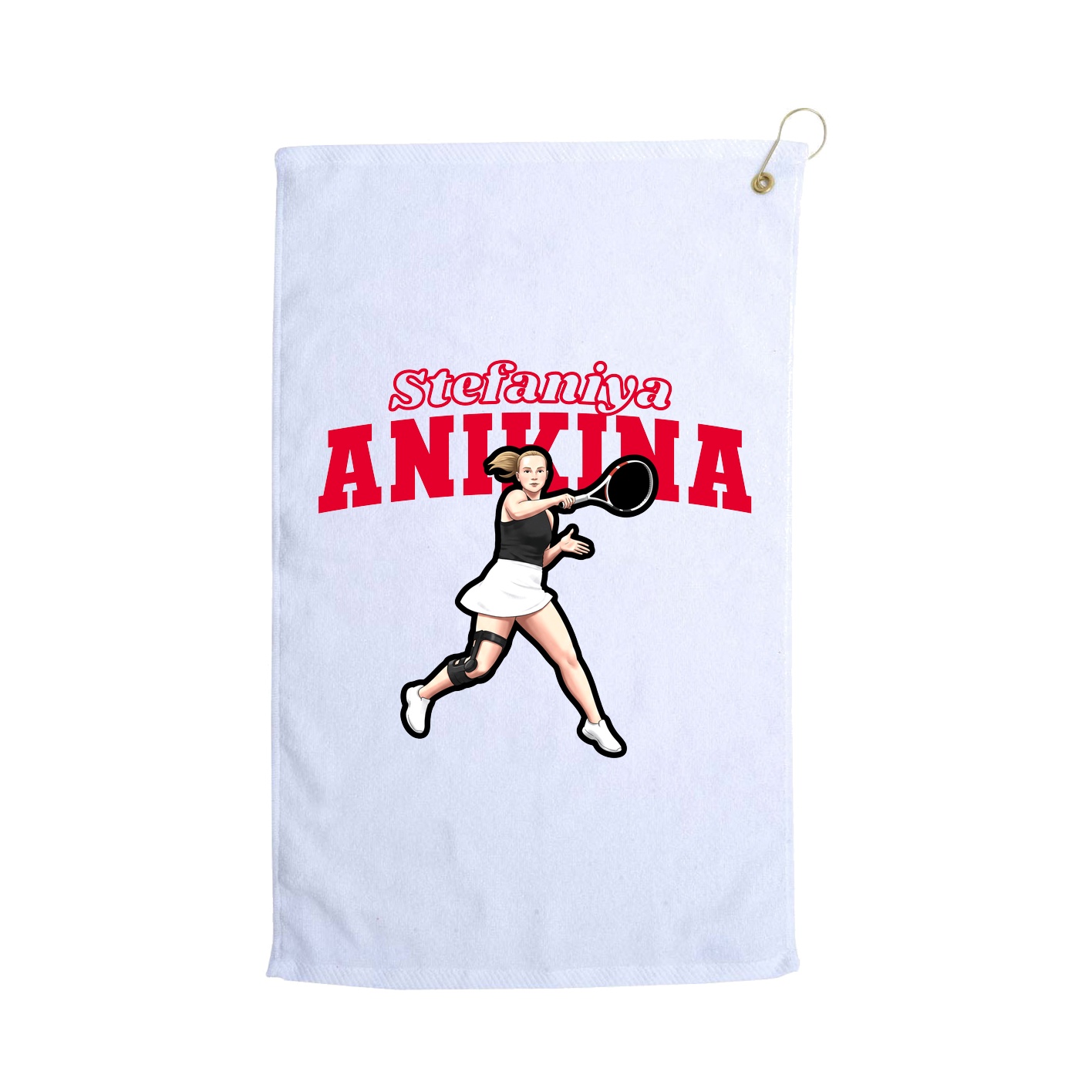 Golf Towel — Name Arch in White
