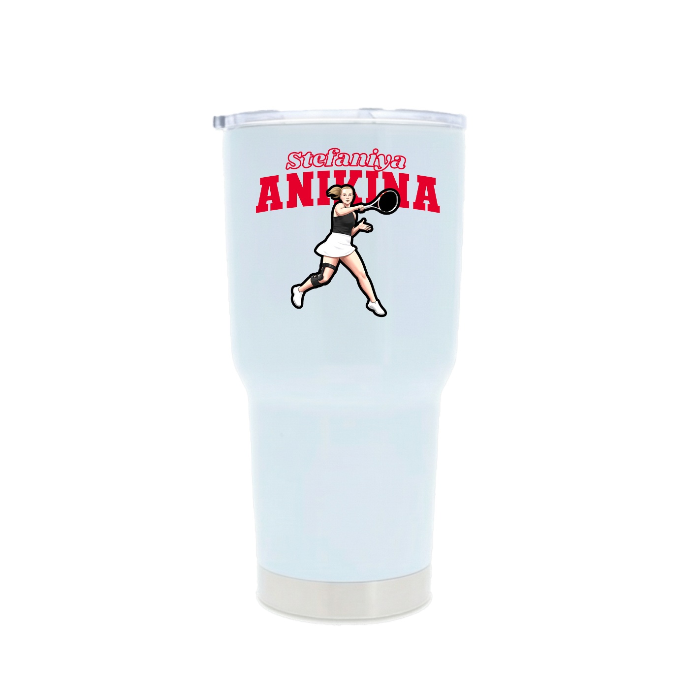 30oz Stainless Steel Tumbler — Name Arch in White