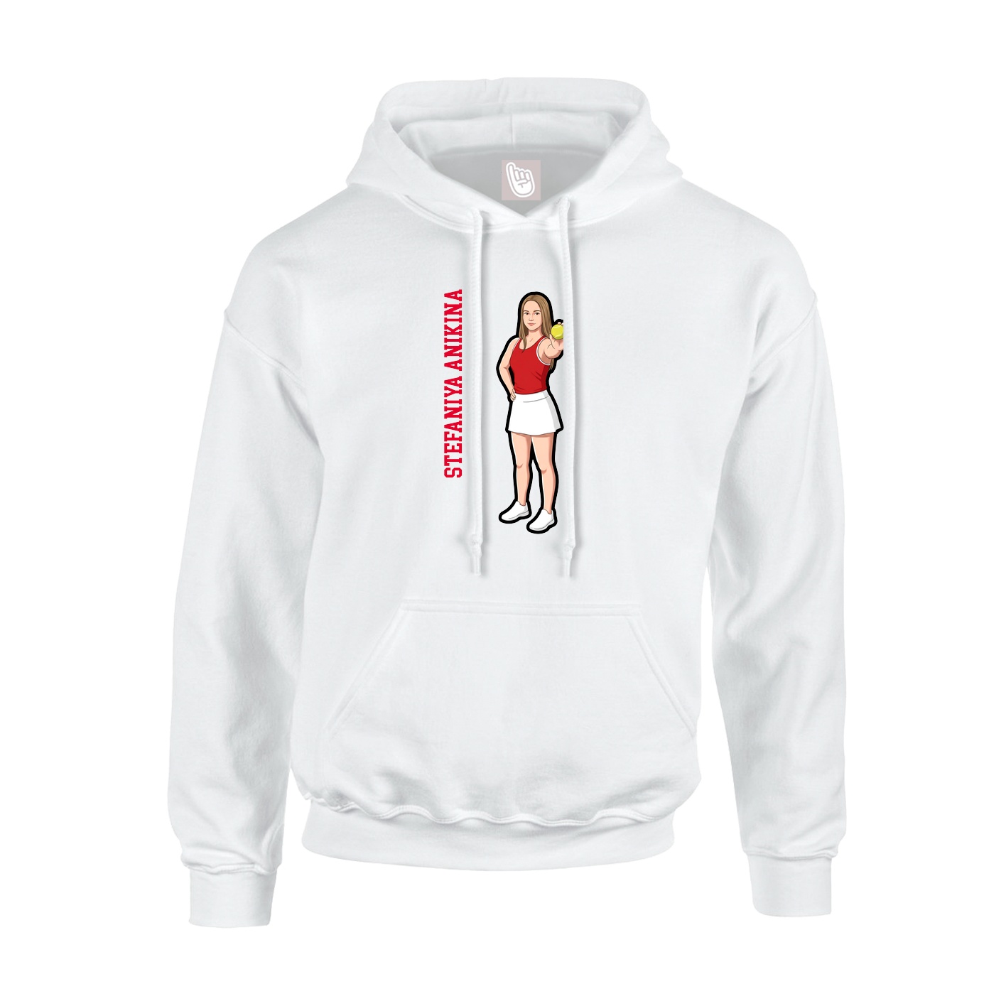 Hoodie — Name Vertical in White