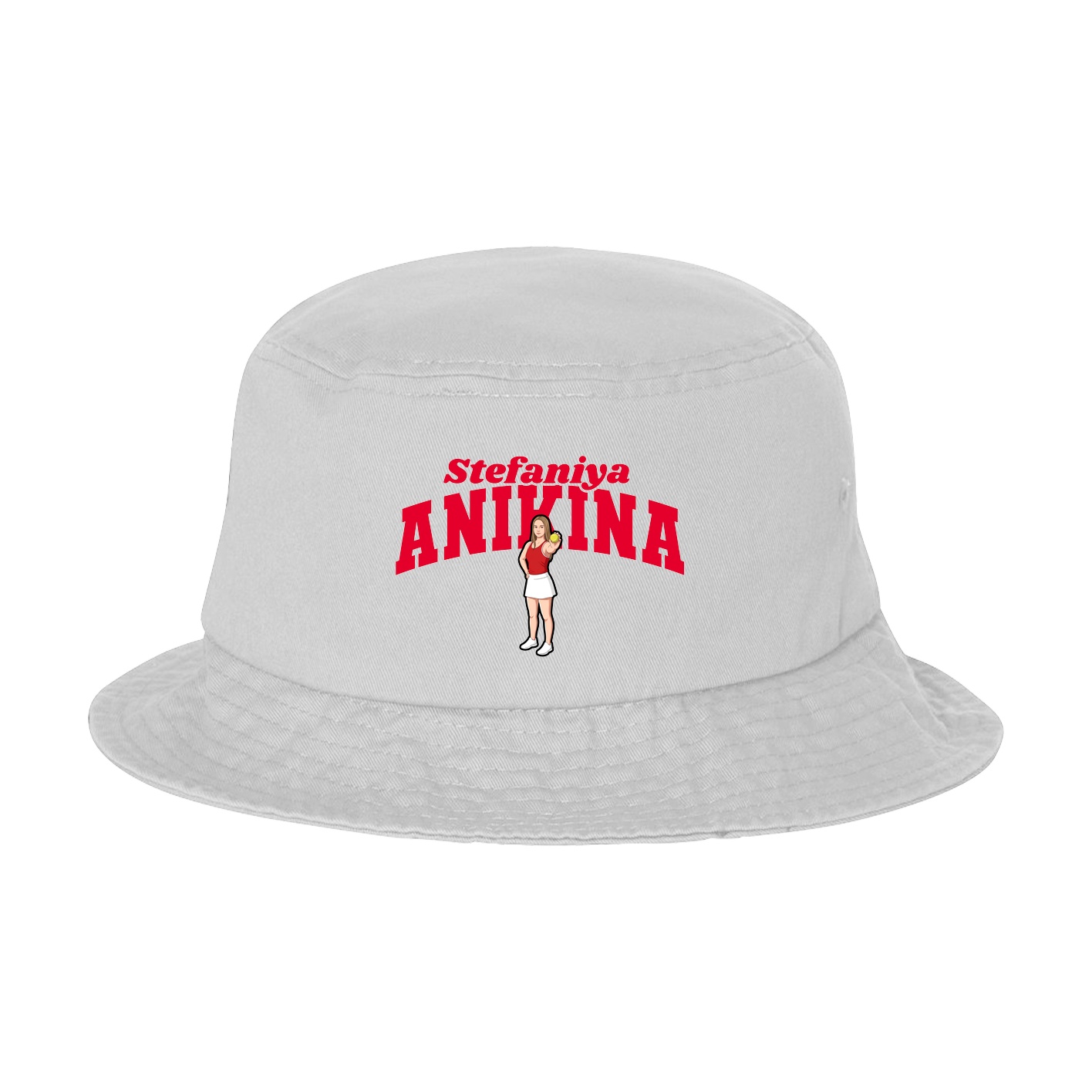 Bucket Cap — Signature Arch in White