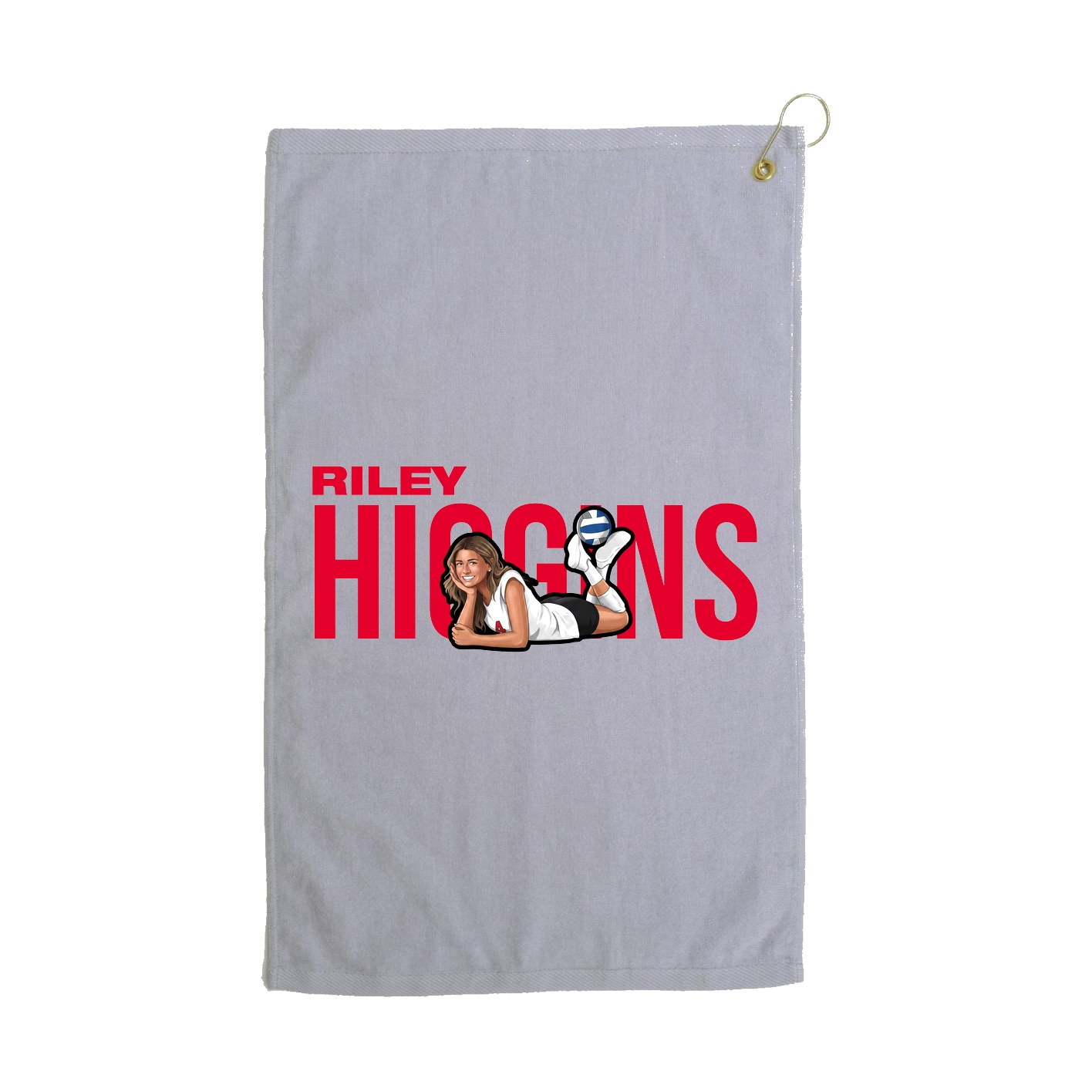 Golf Towel — Player Name in Grey