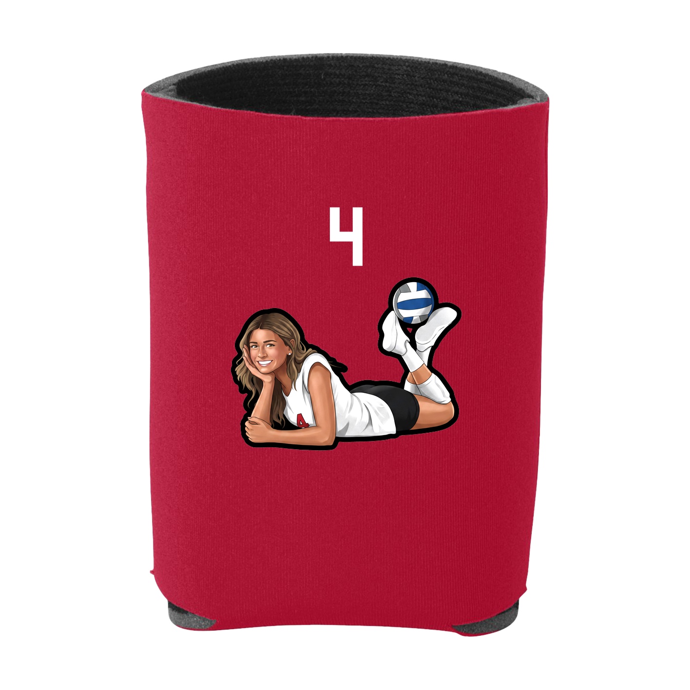 Can Holder — Number Top in Red