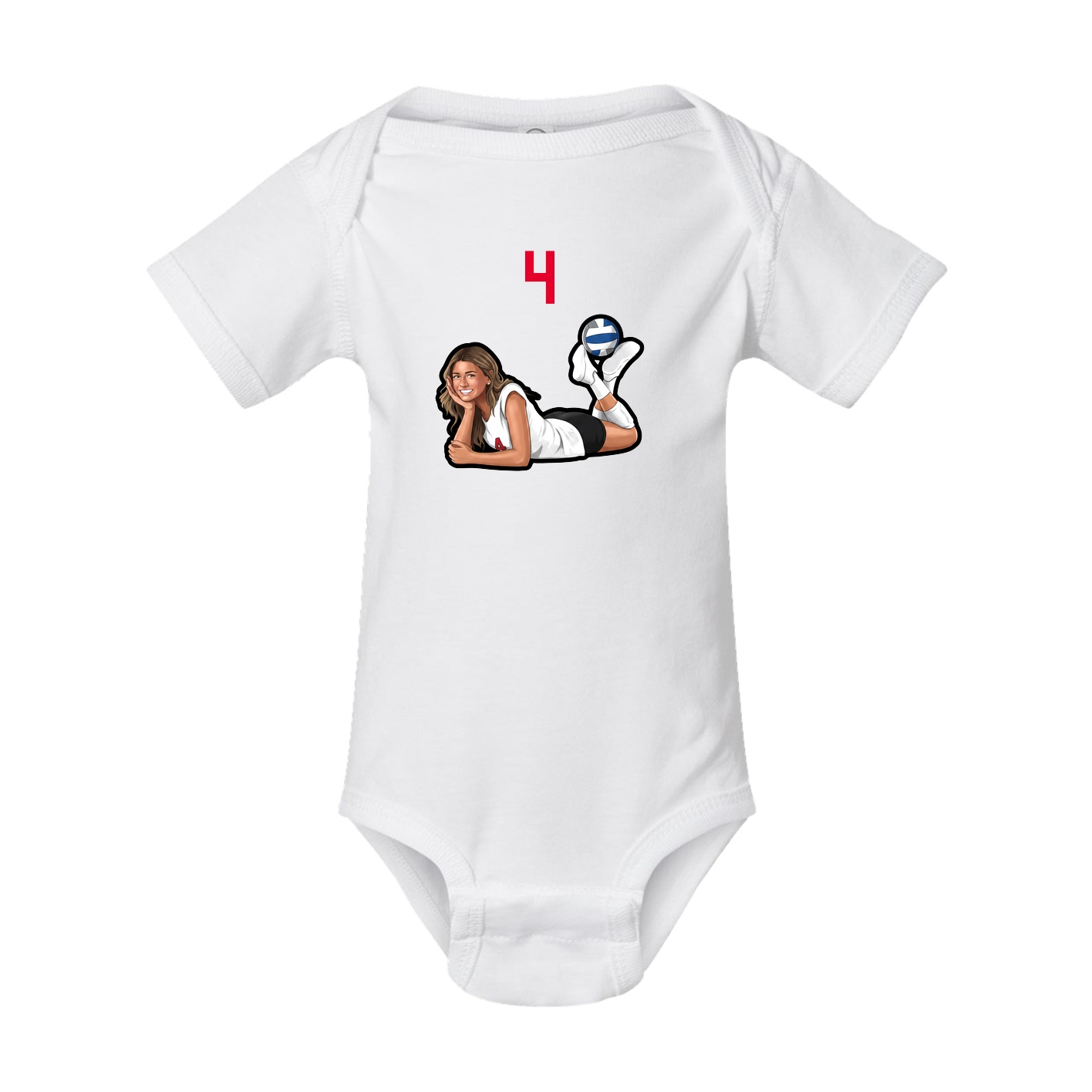 Baby Onesie — Number Top in White