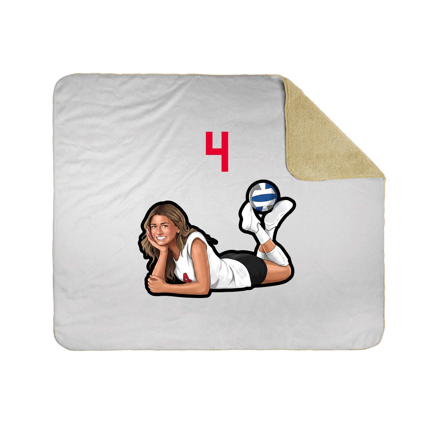 Throw Blanket — Number Top in White