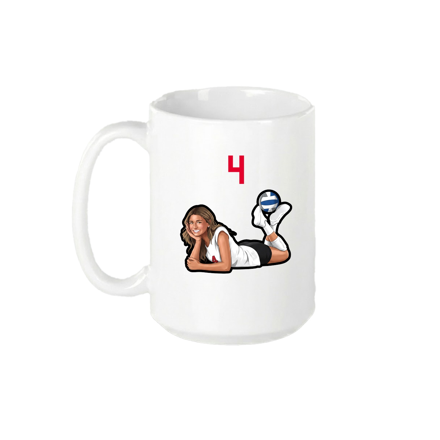 15oz Coffee Mug — Number Top in White