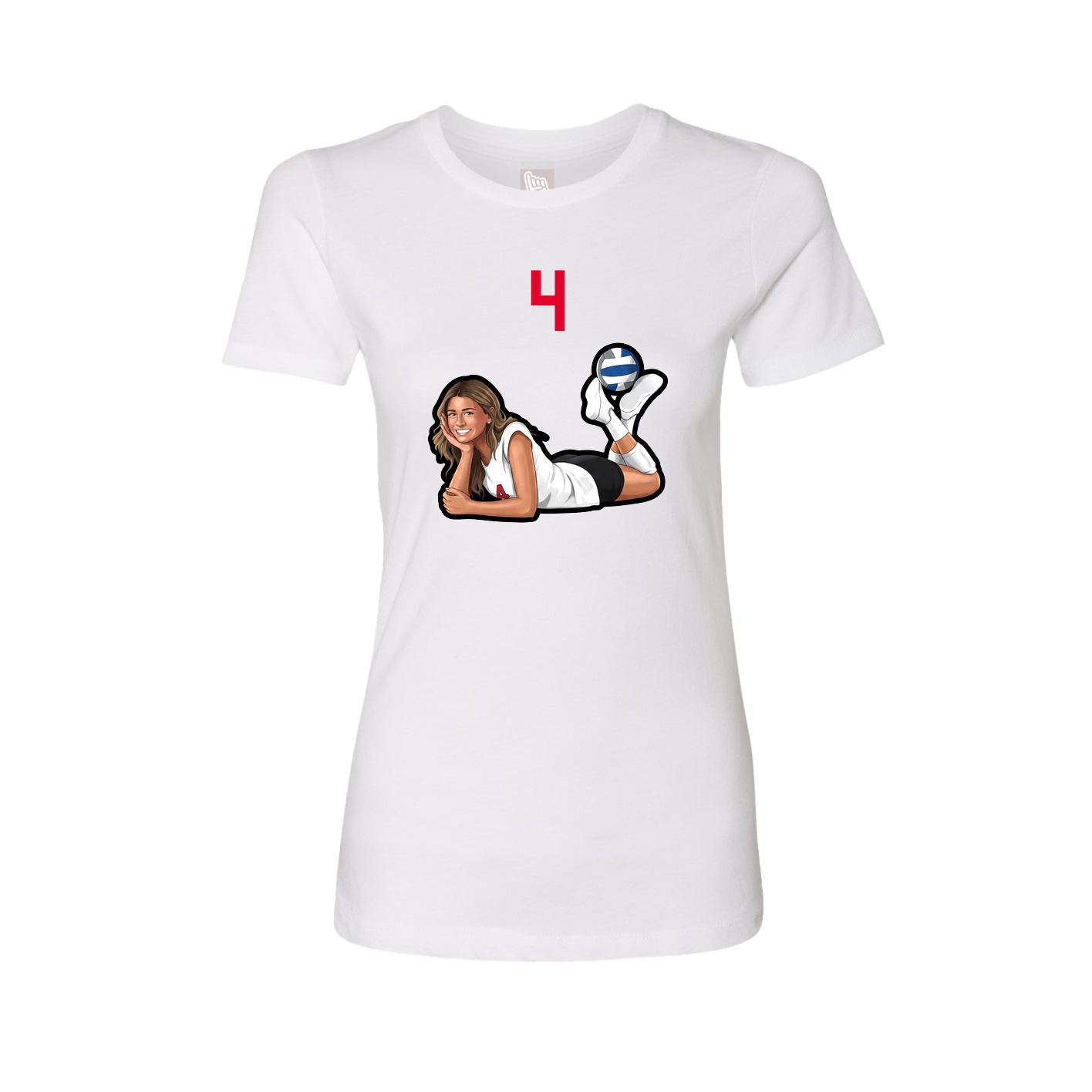 Fitted Women's Tee — Number Top in White