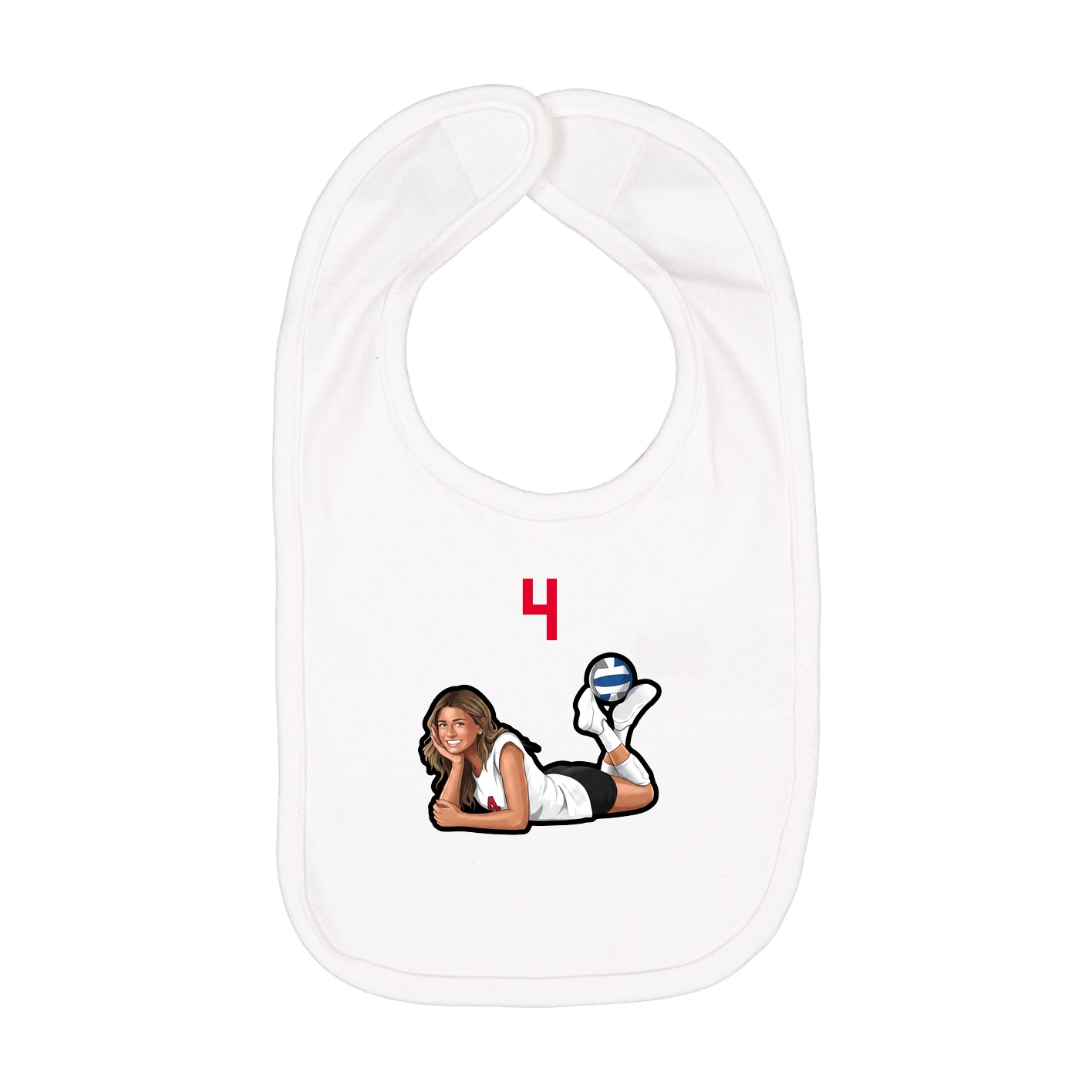Infant Bib — Number Top in White