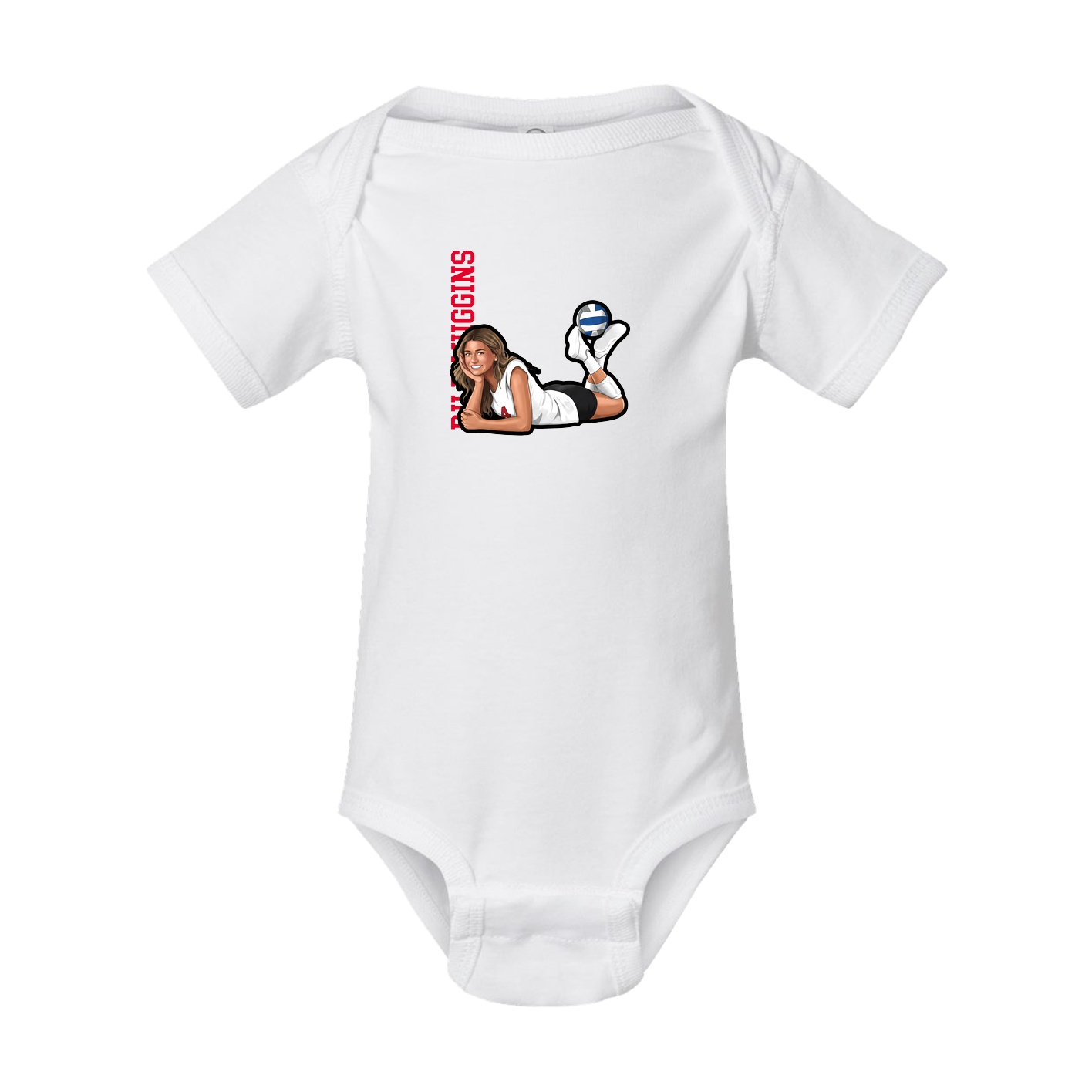 Baby Onesie — Name Vertical in White