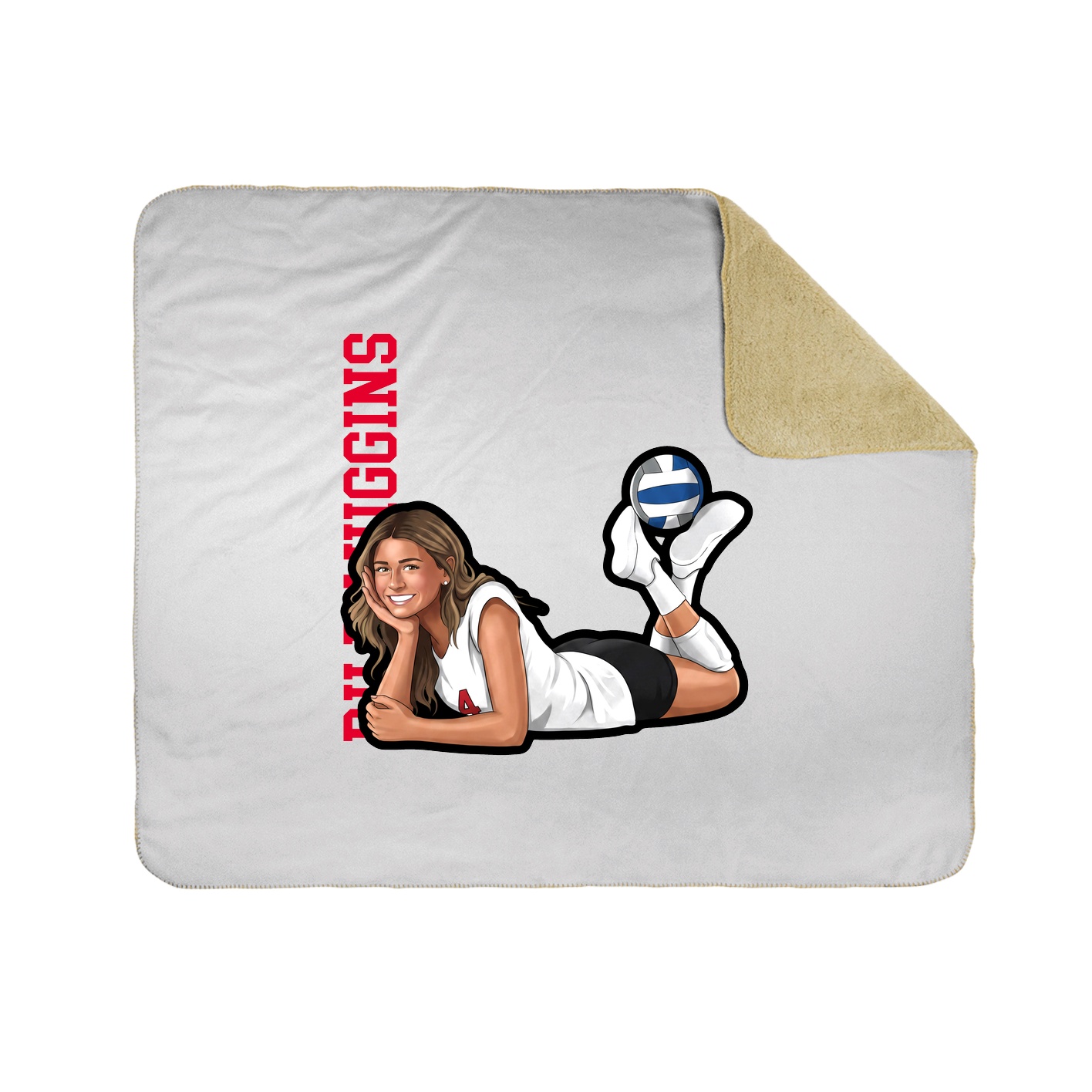 Throw Blanket — Name Vertical in White