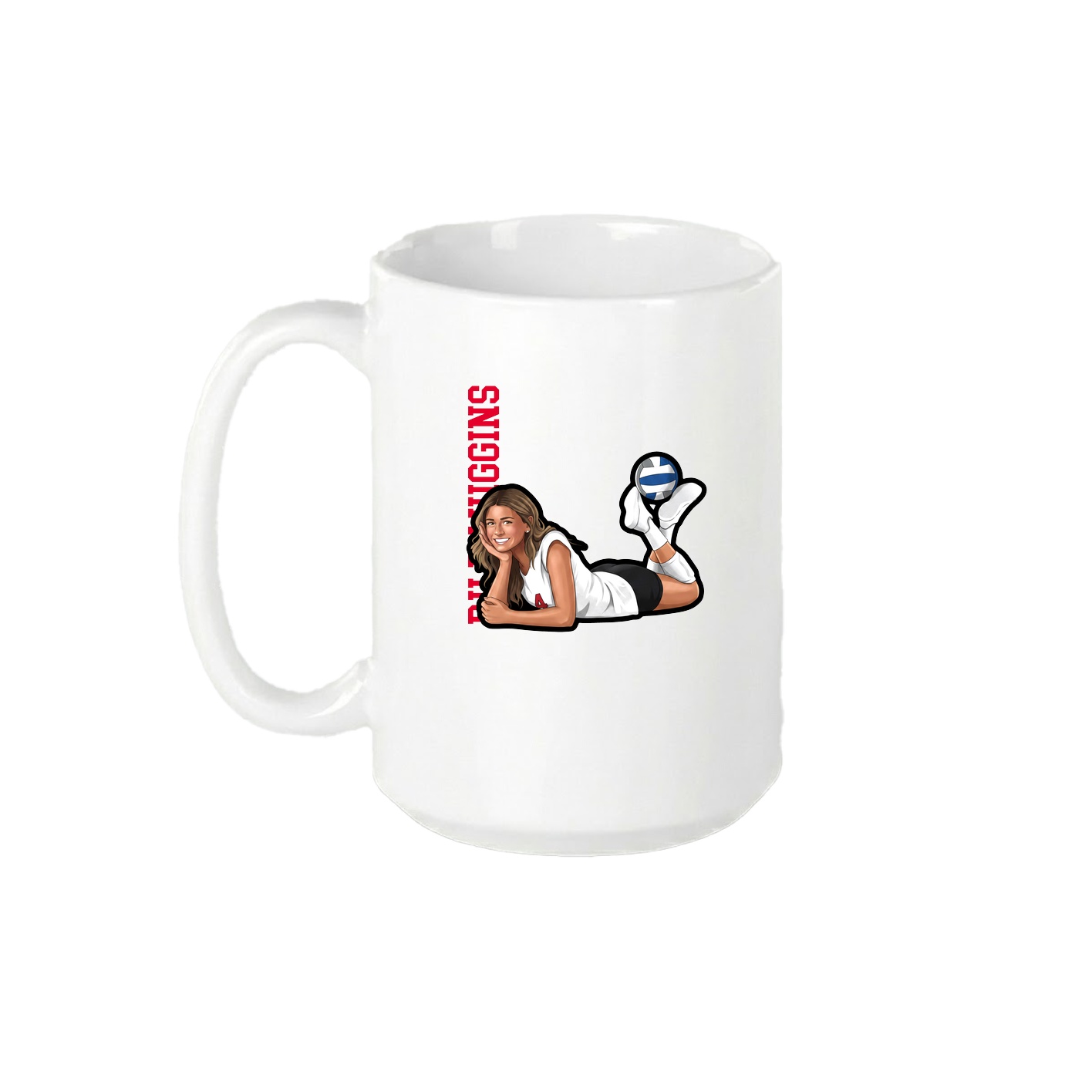 15oz Coffee Mug — Name Vertical in White