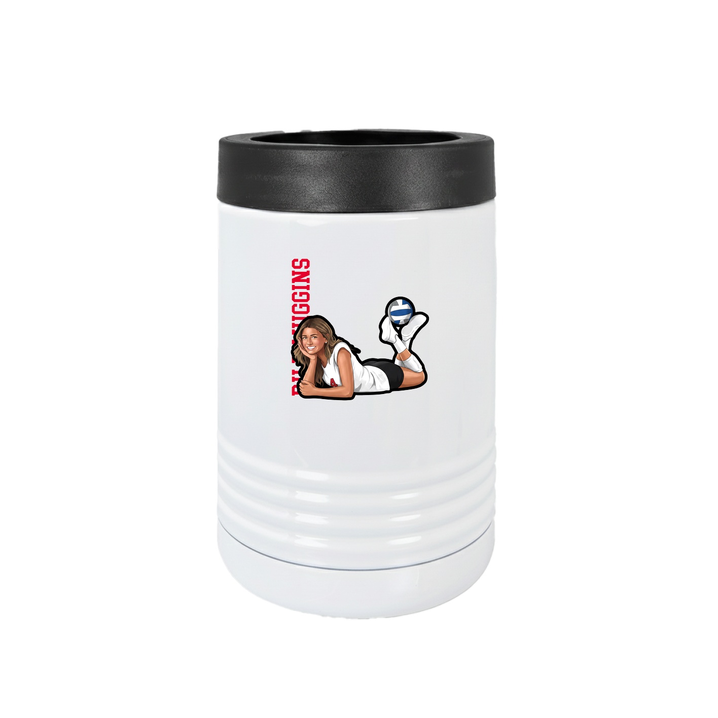 Beverage Holder — Name Vertical in White