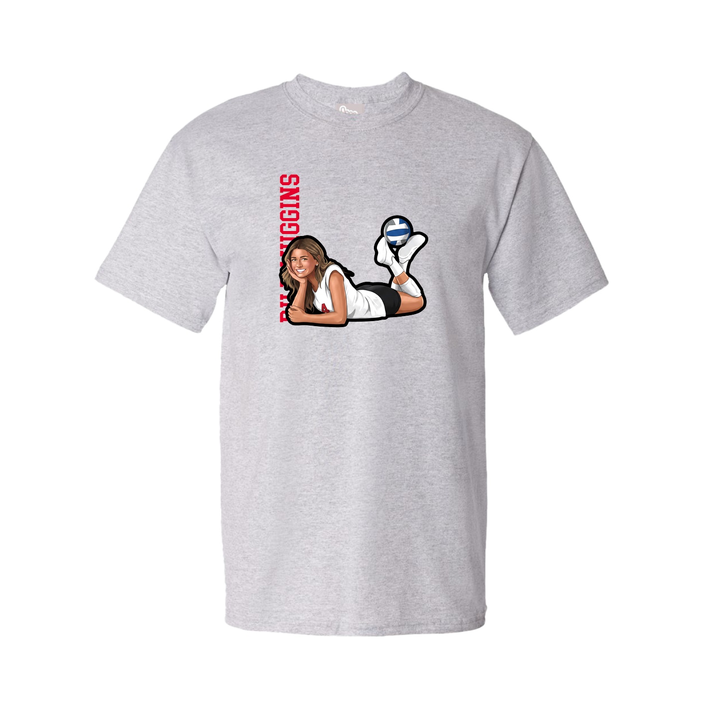 Tee — Name Vertical in Grey
