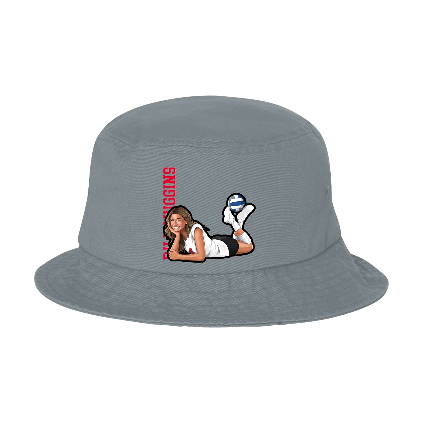 Bucket Cap — Name Vertical in Grey