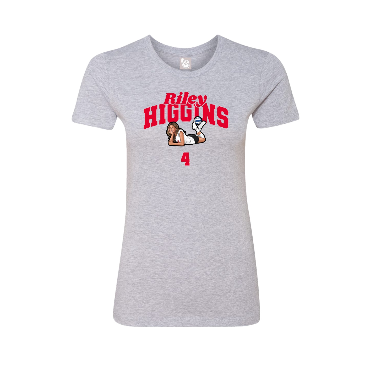 Fitted Women's Tee — Signature Arch in Grey