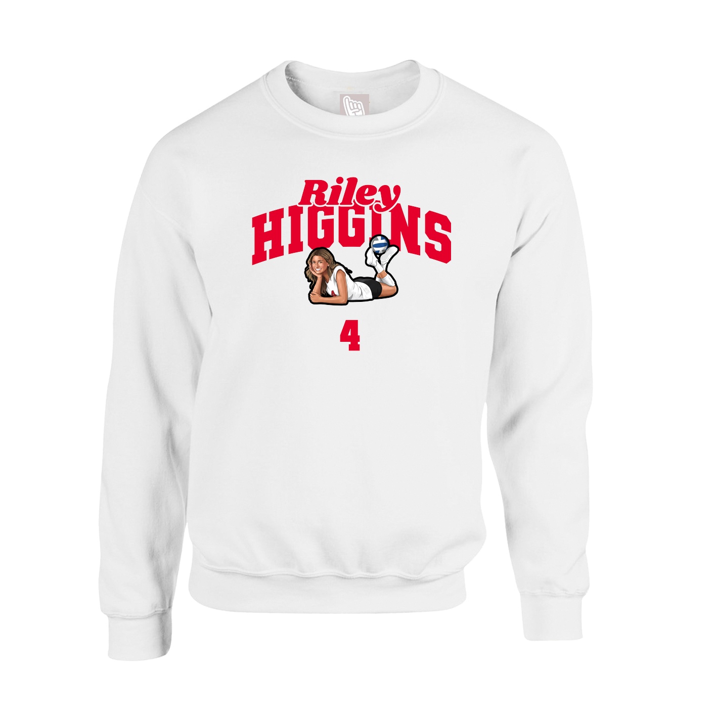 Fleece Crew — Signature Arch in White