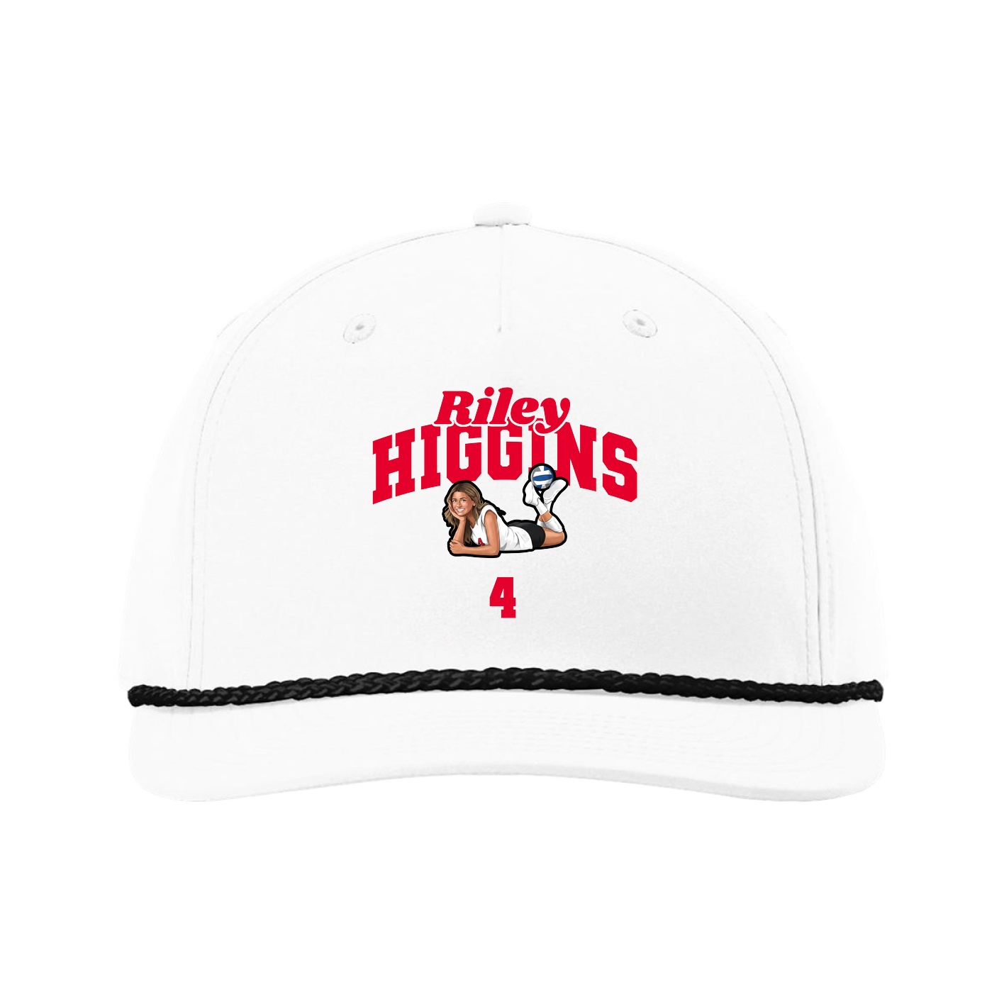 Five-Panel Classic Rope Cap — Signature Arch in White