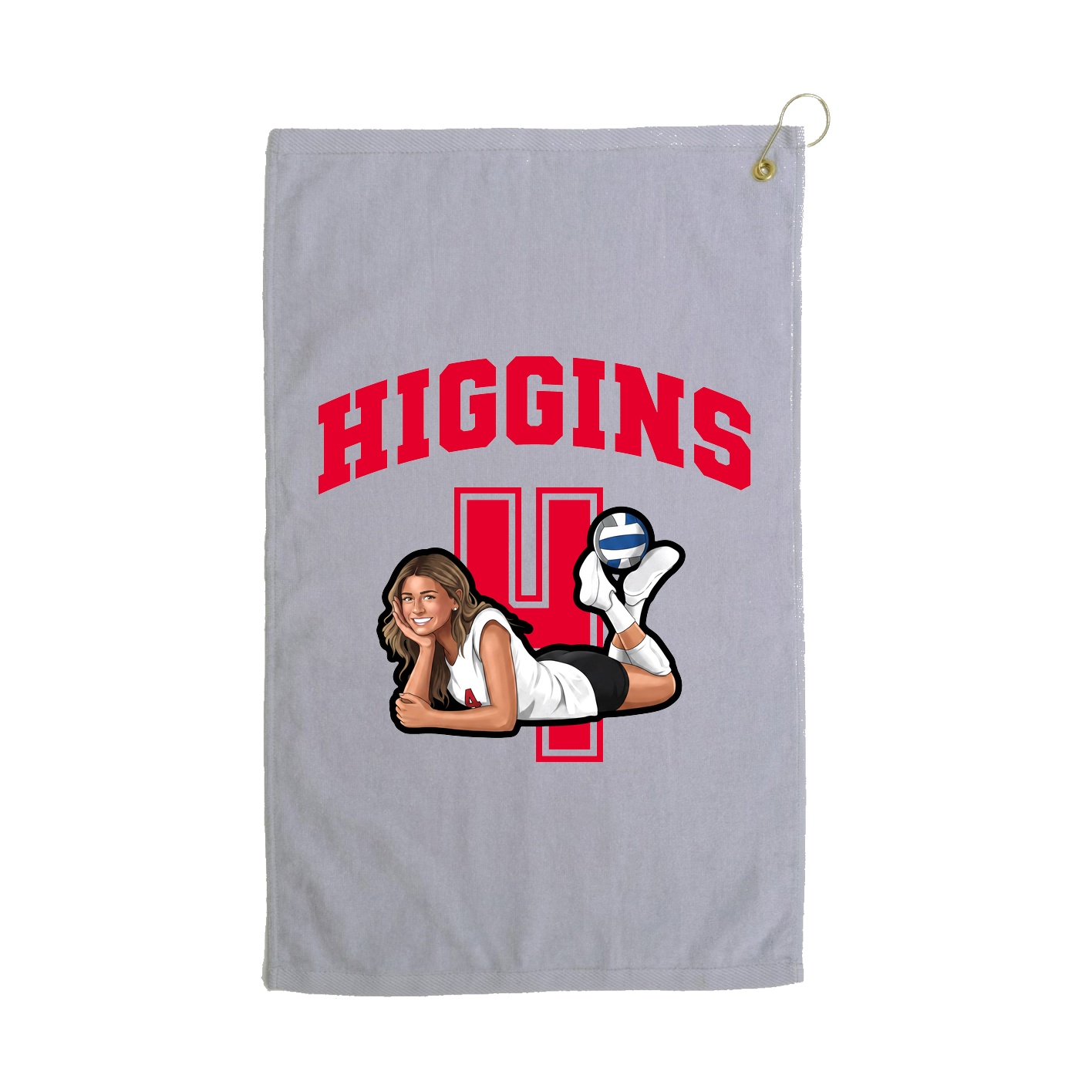 Golf Towel — Number in Grey