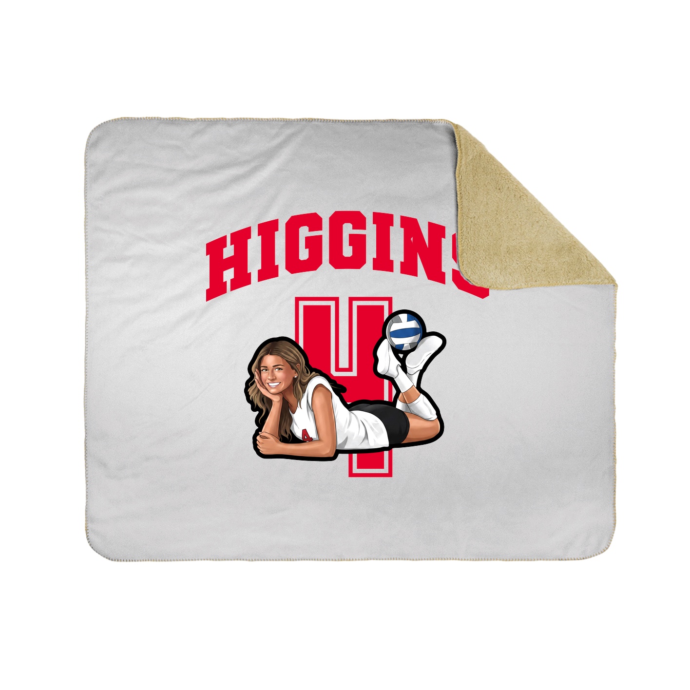 Throw Blanket — Number in White
