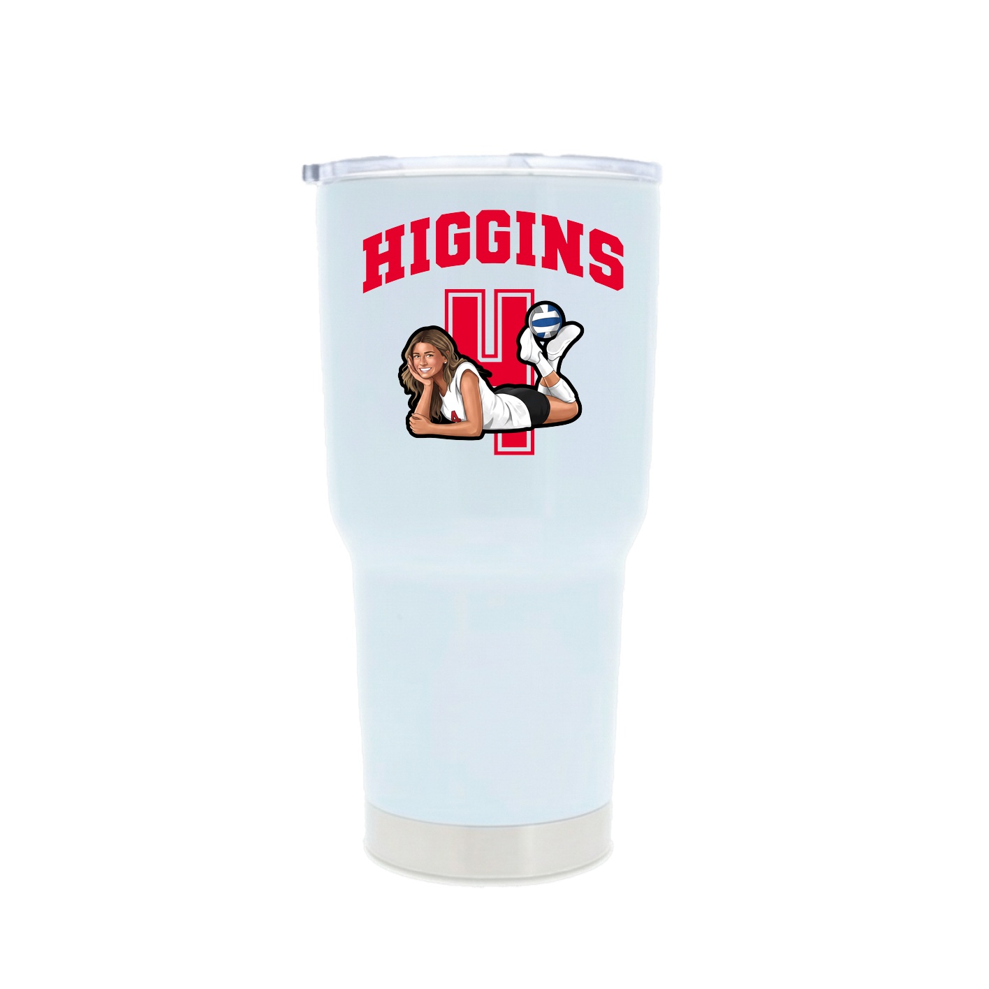 30oz Stainless Steel Tumbler — Number in White