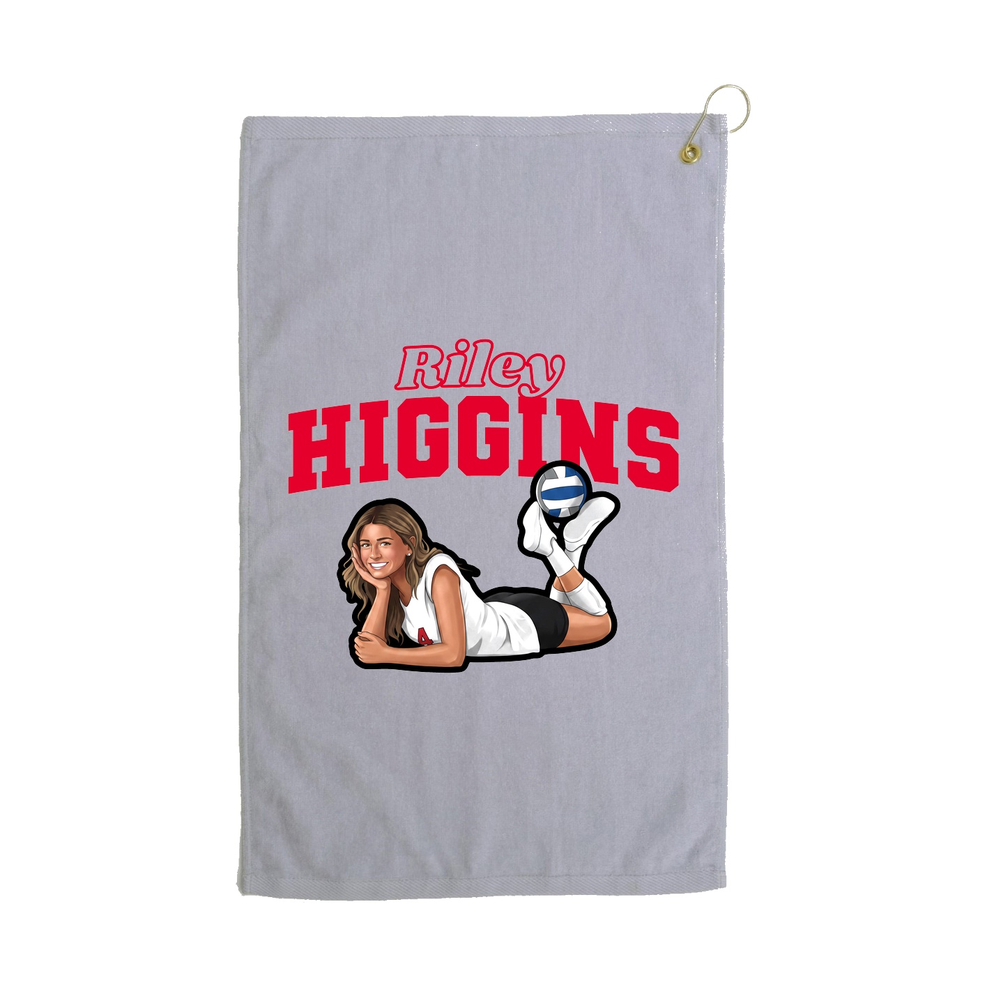 Golf Towel — Name Arch in Grey