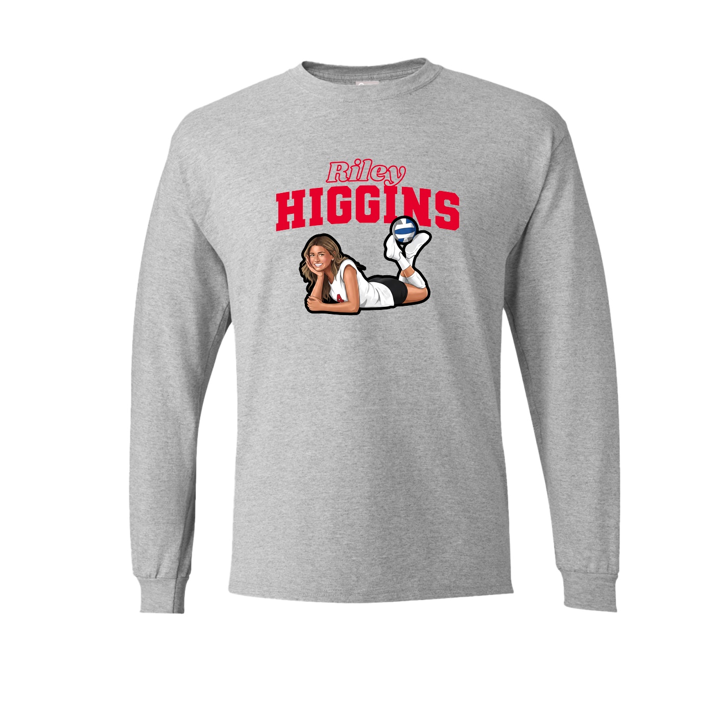 Long Sleeve Tee — Name Arch in Grey