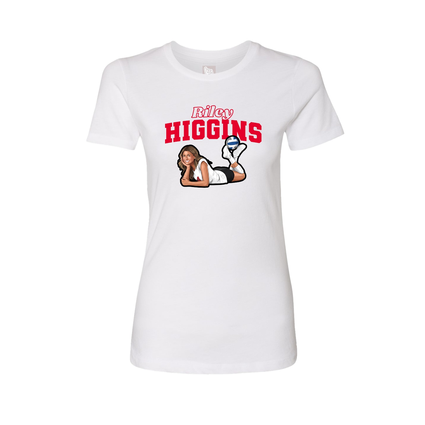 Fitted Women's Tee — Name Arch in White