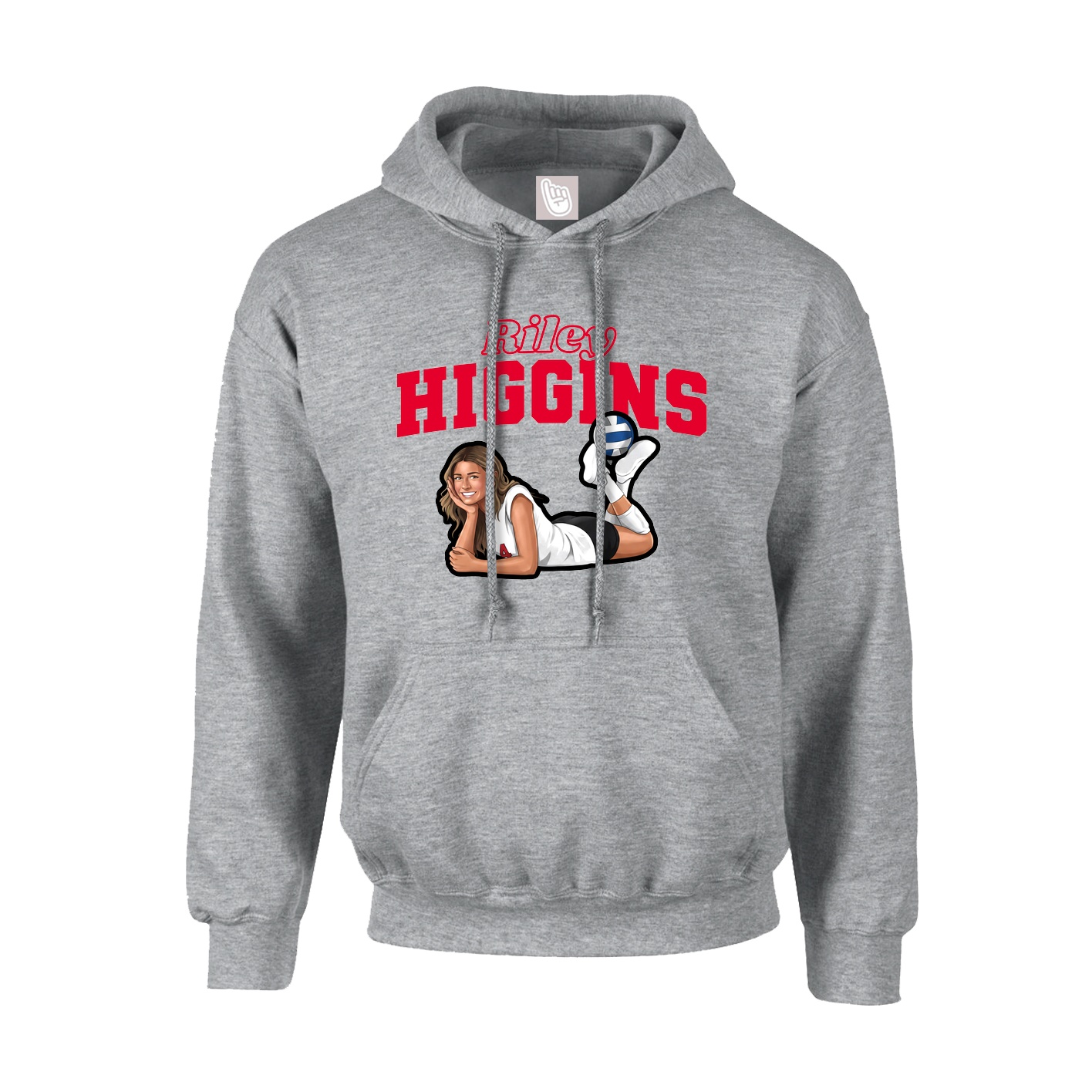 Hoodie — Name Arch in Grey