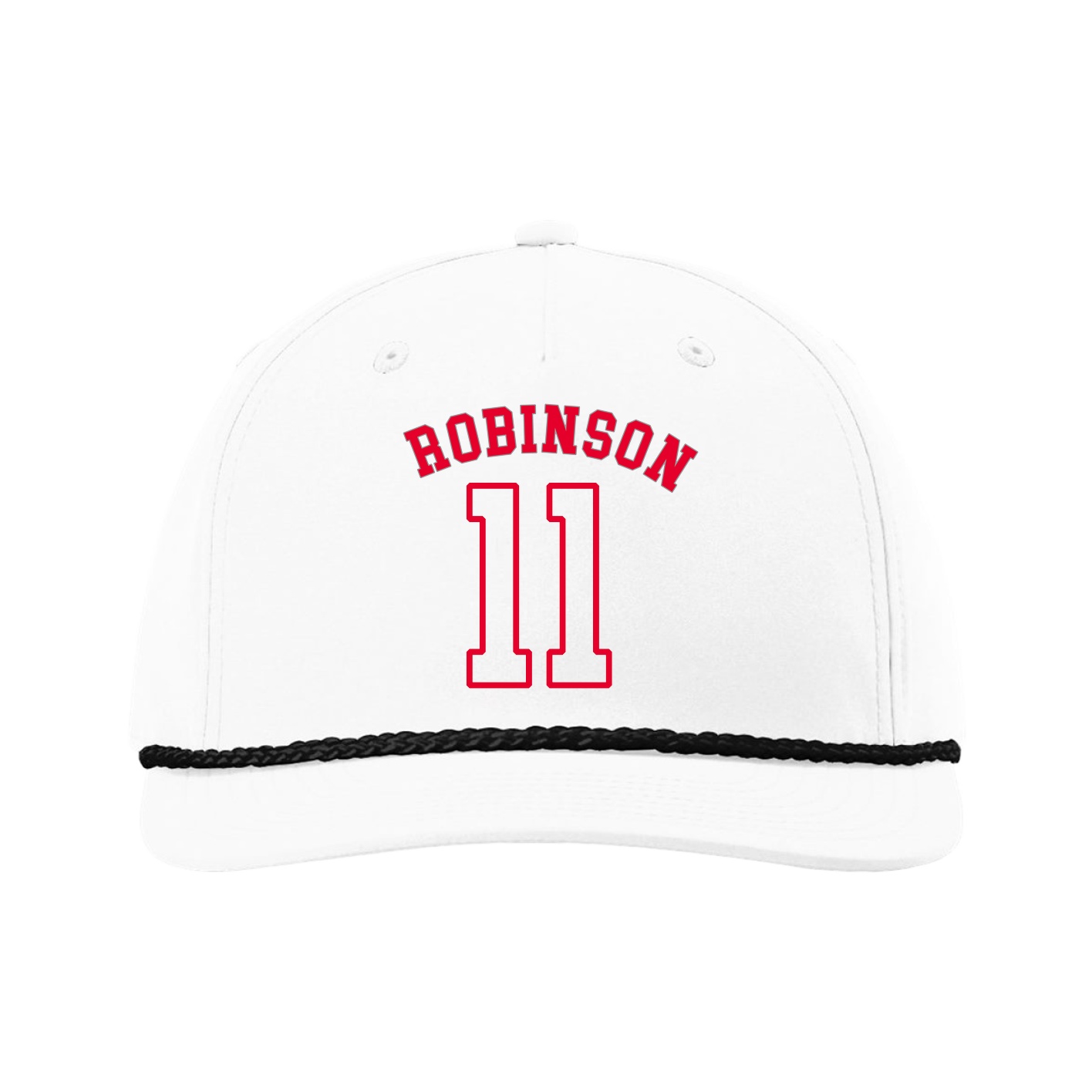 Five-Panel Classic Rope Cap — Shirsey Arch in White