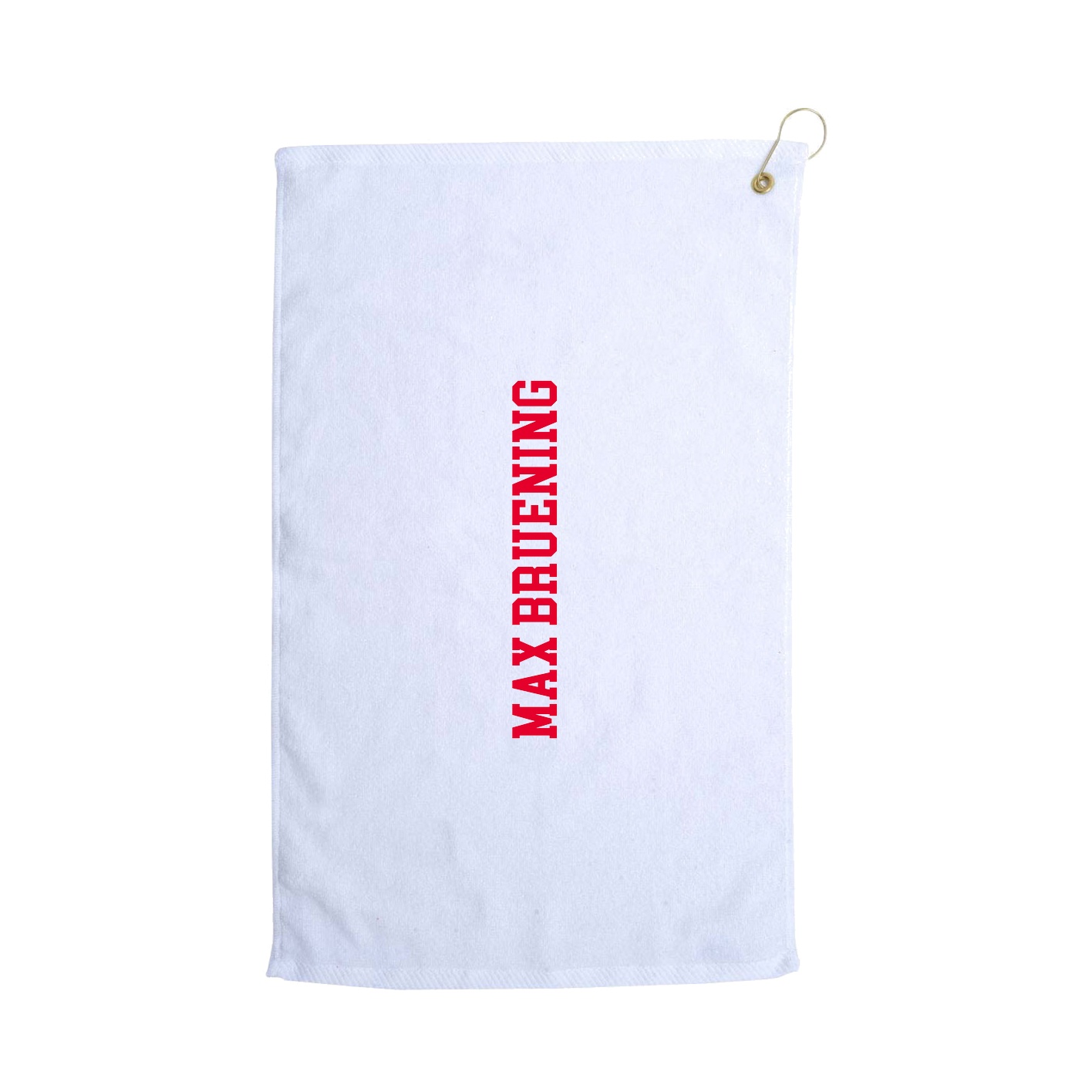 Golf Towel — Name Vertical in White