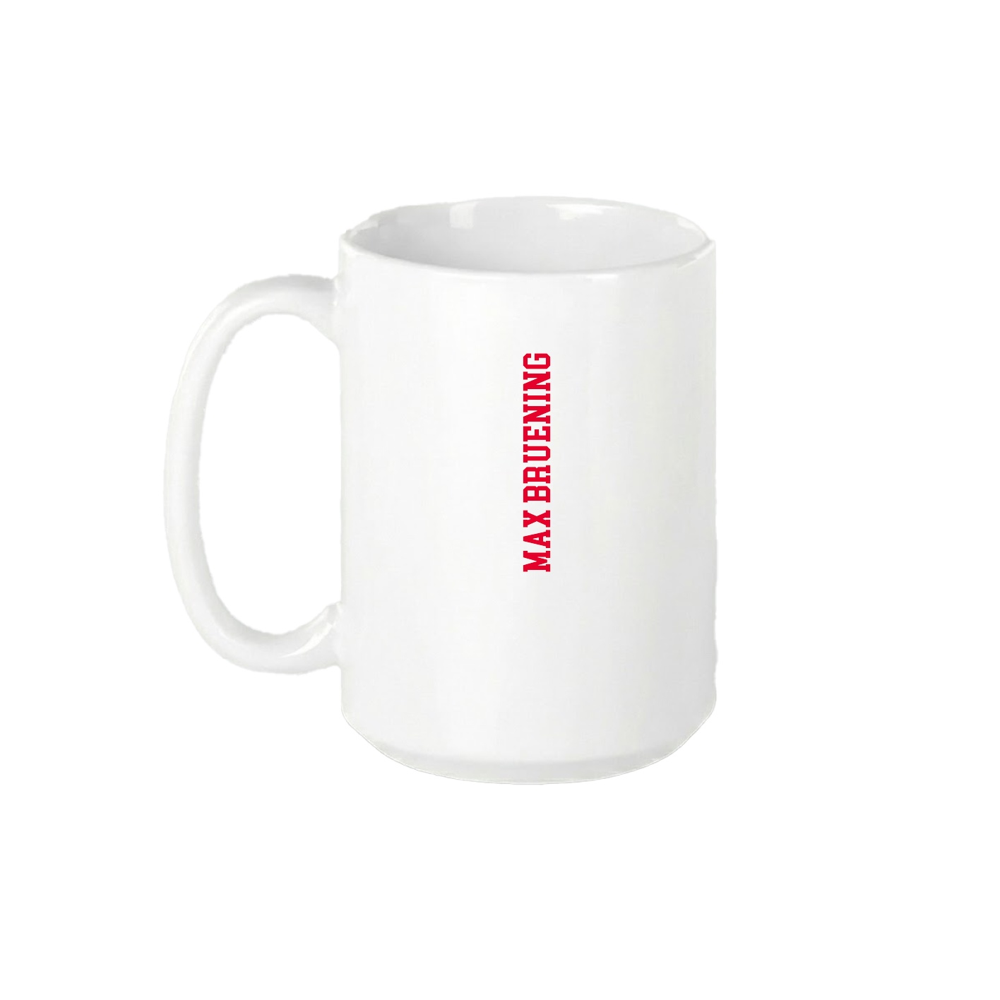 15oz Coffee Mug — Name Vertical in White