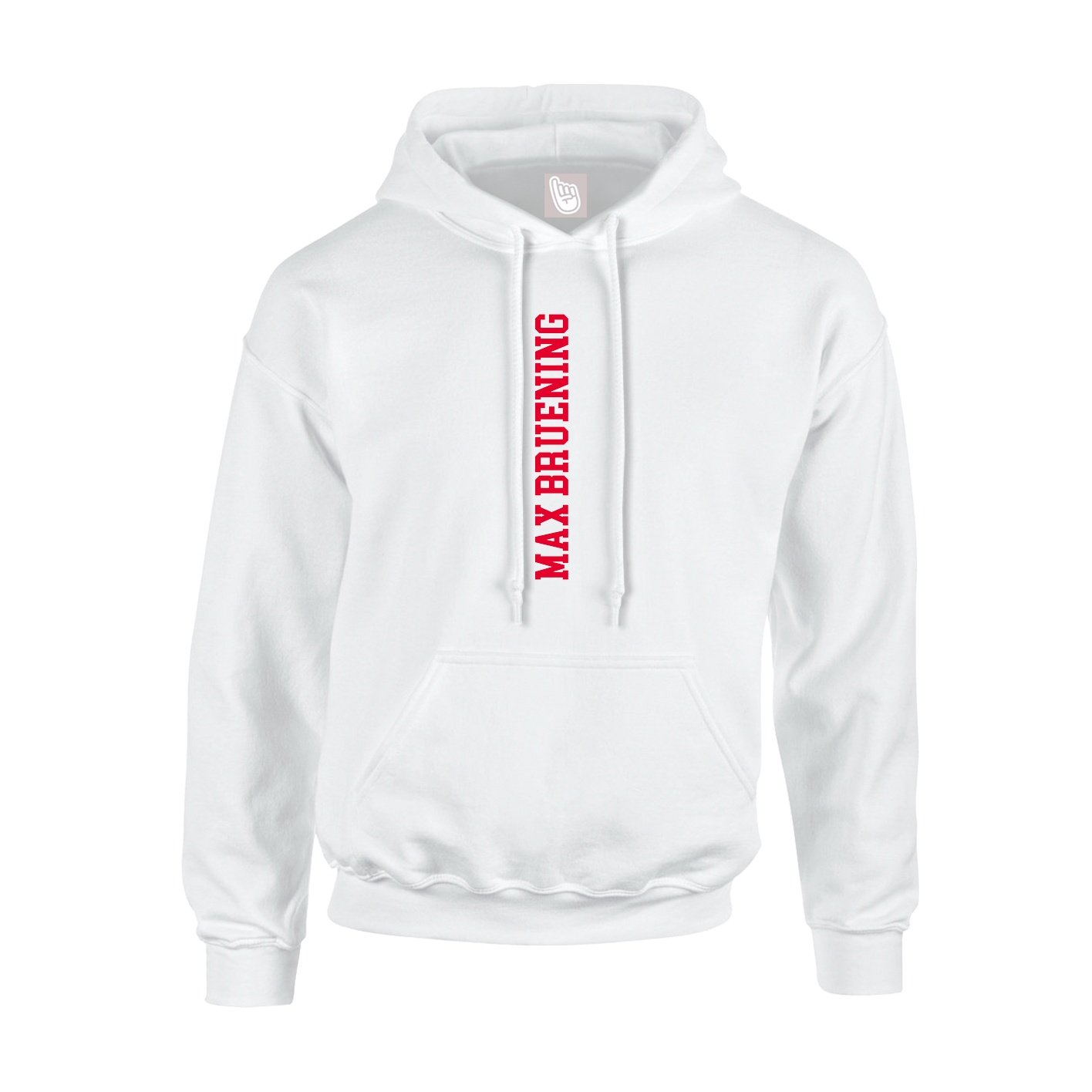 Youth Hoodie — Name Vertical in White
