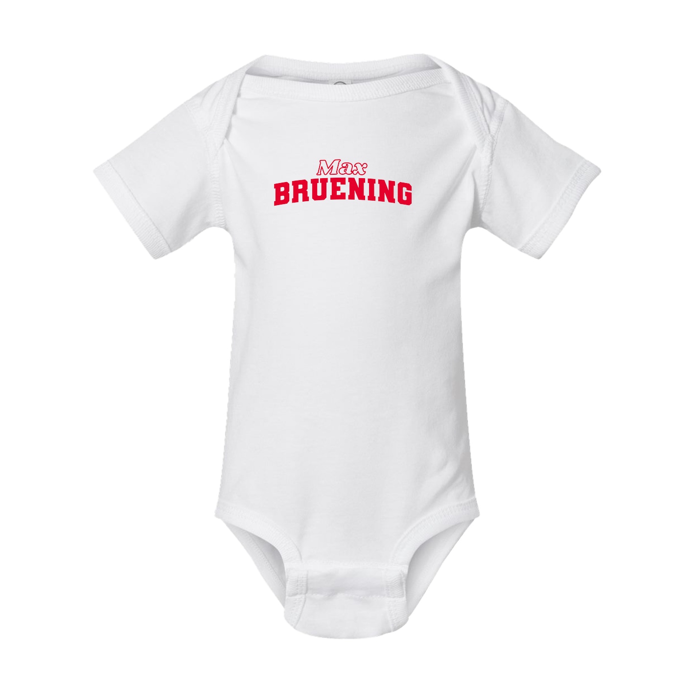 Baby Onesie — Name Arch in White