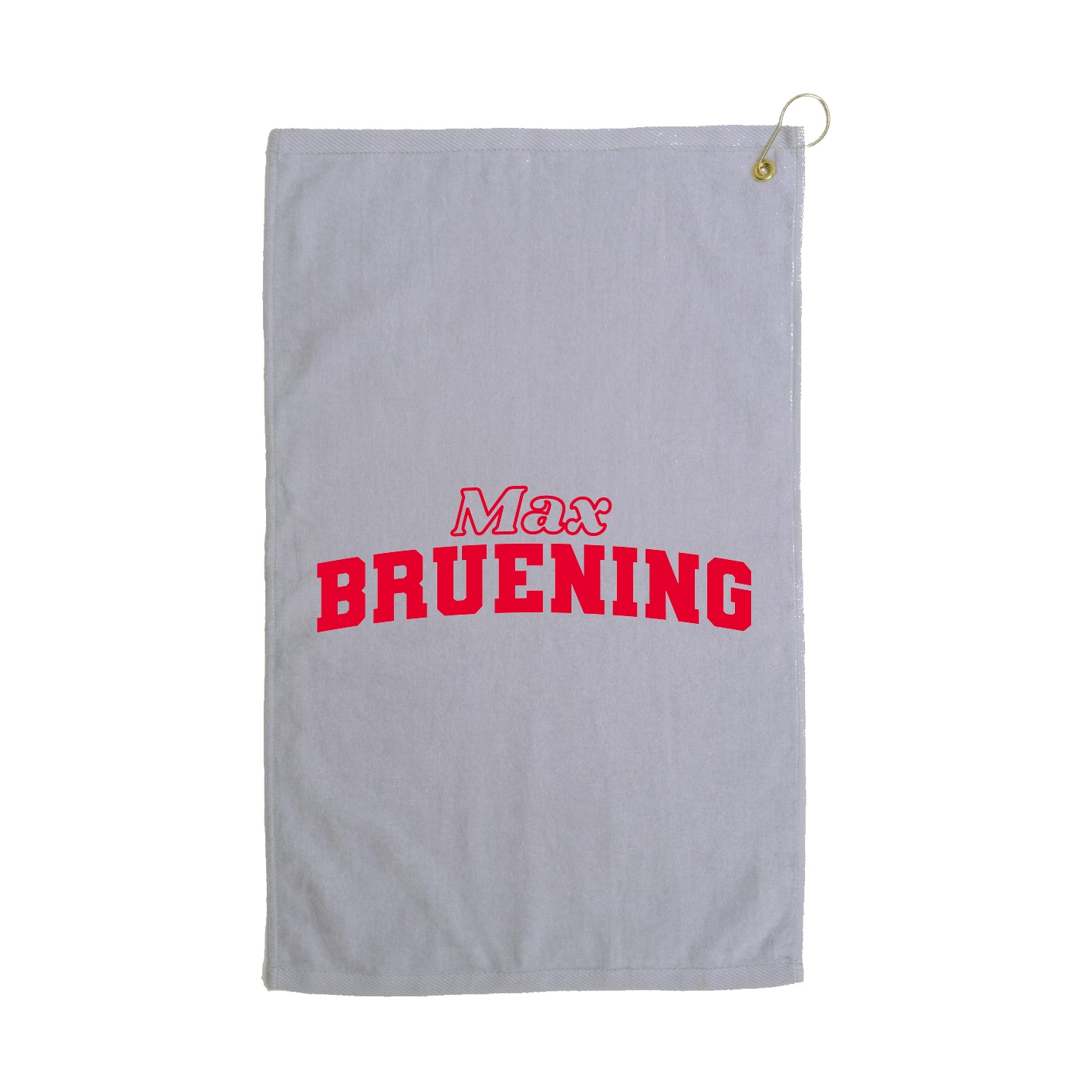 Golf Towel — Name Arch in Grey