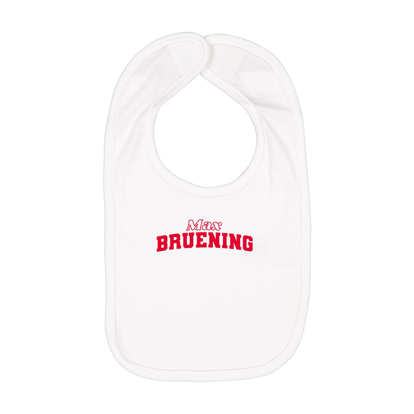 Infant Bib — Name Arch in White
