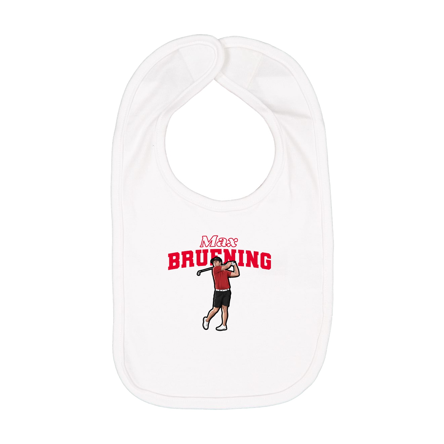 Infant Bib — Name Arch in White