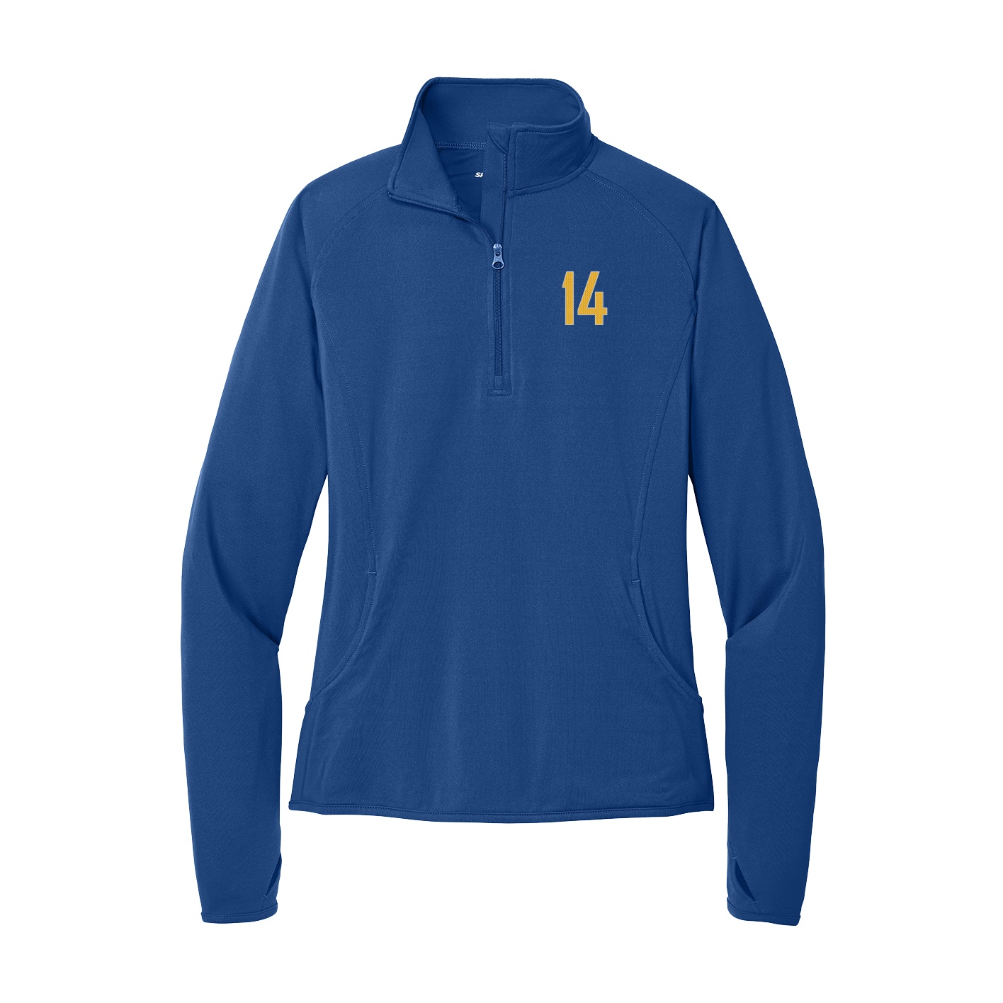 Women's Q-Zip Pullover — Front Shirsy in Royal