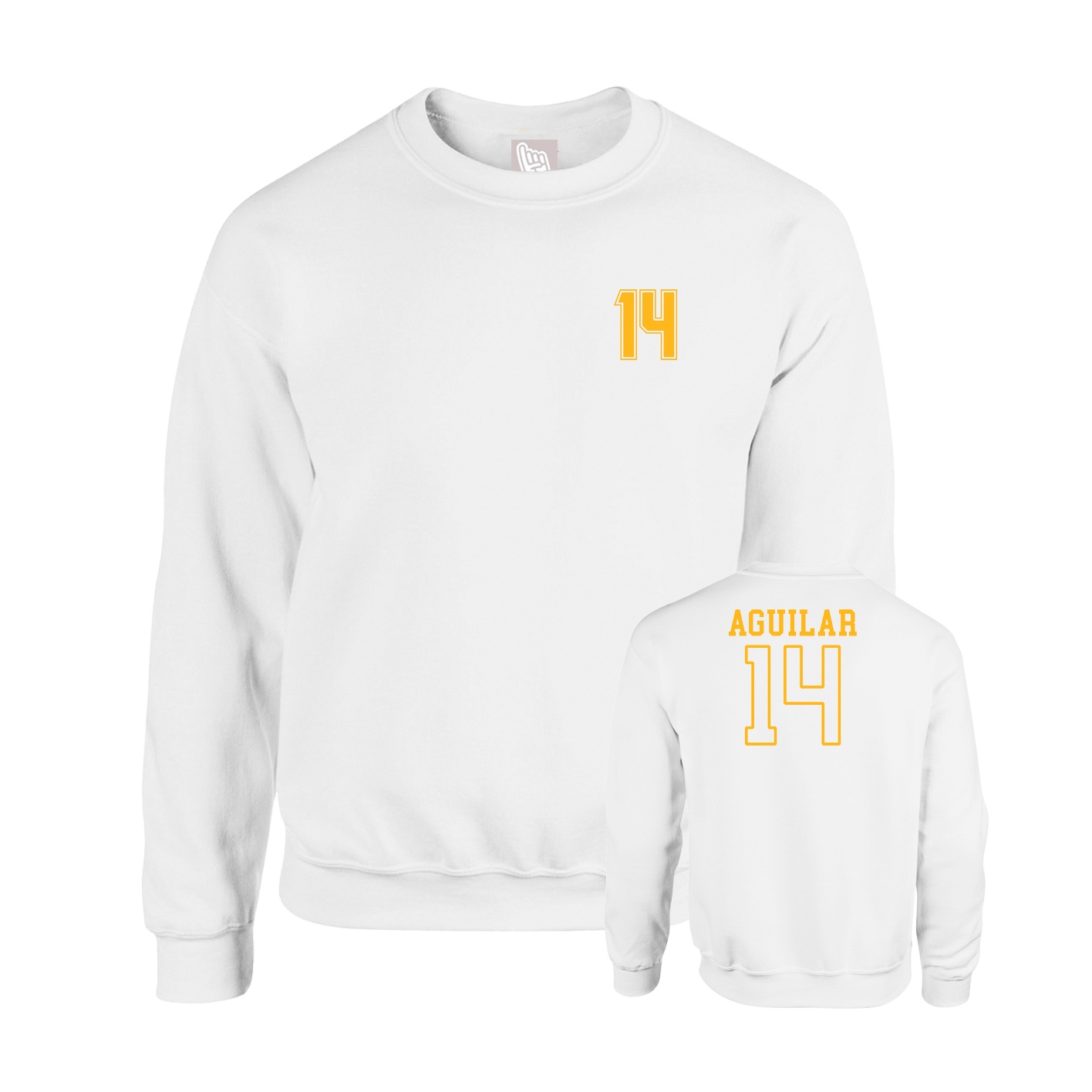 Fleece Crew — Chest Back in White