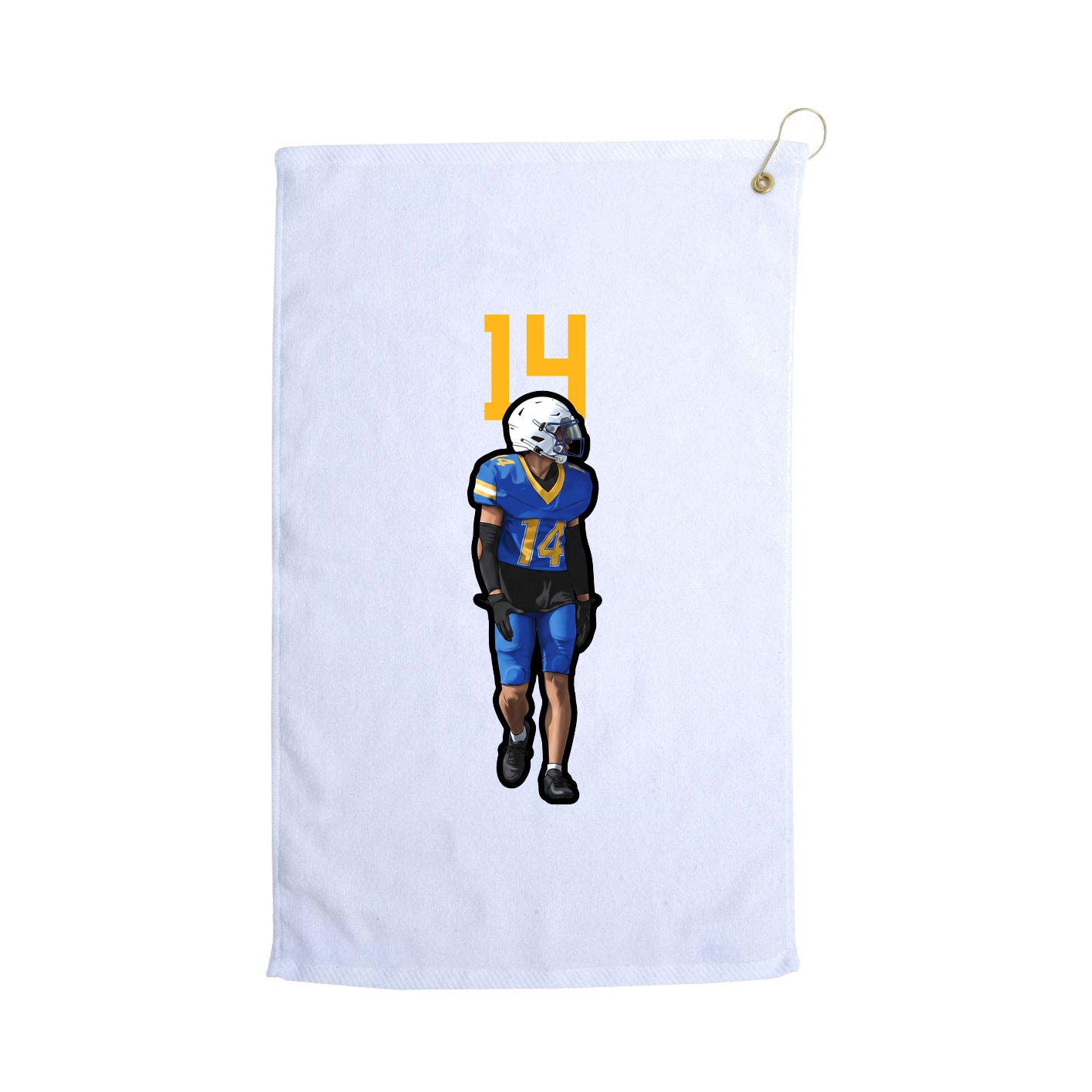 Golf Towel — Number Top in White