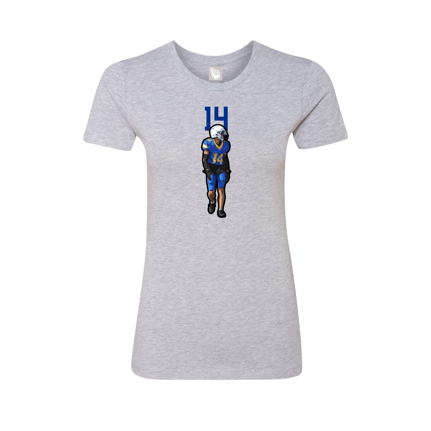 Fitted Women's Tee — Number Top in Grey