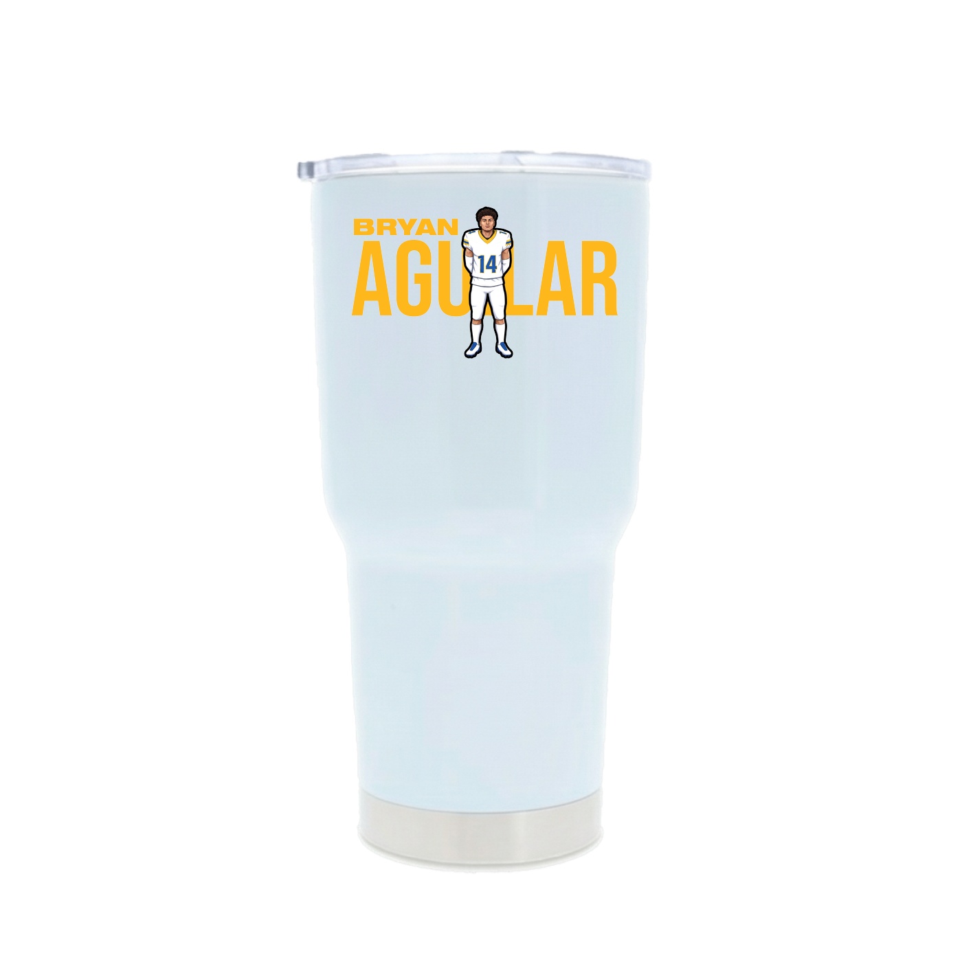 30oz Stainless Steel Tumbler — Player Name in White